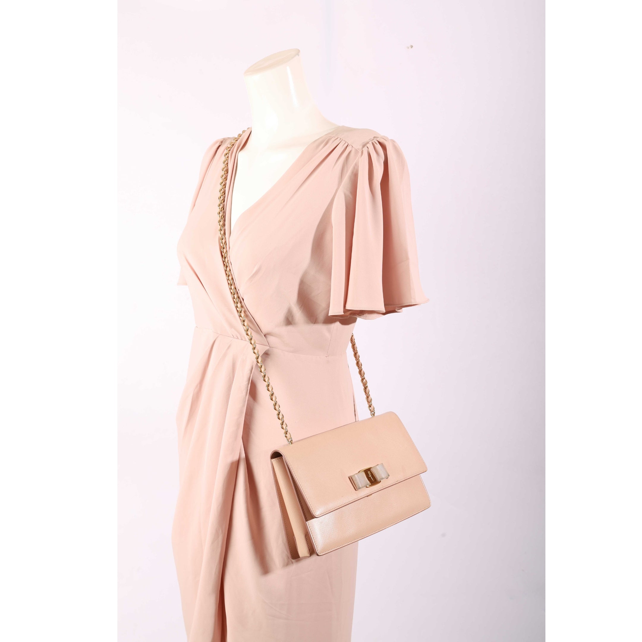 Salvatore Ferragamo Light Pink Ginny Crossbody Bag
