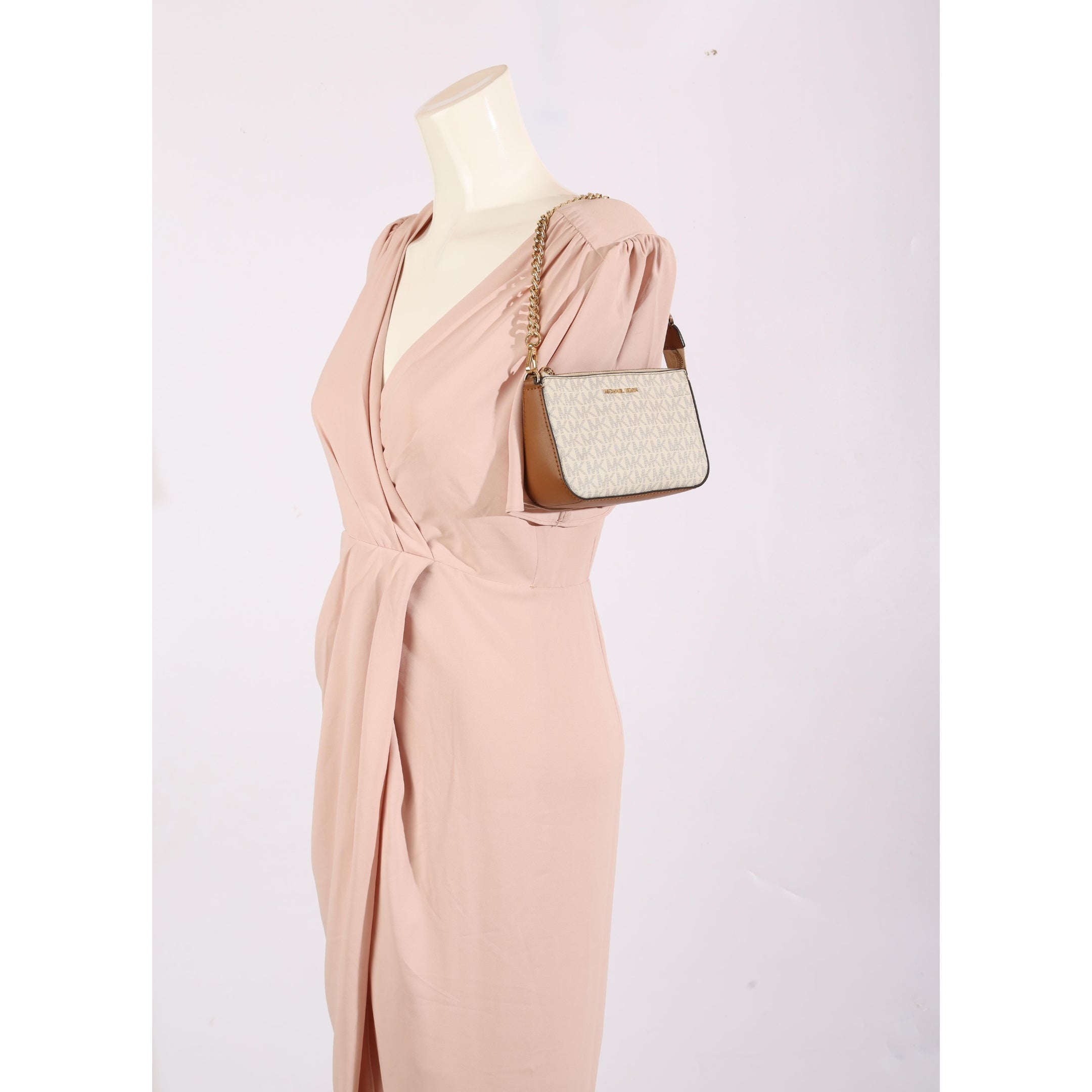 Michael Kors Jet Set Vanilla Chain Pouchette Bag