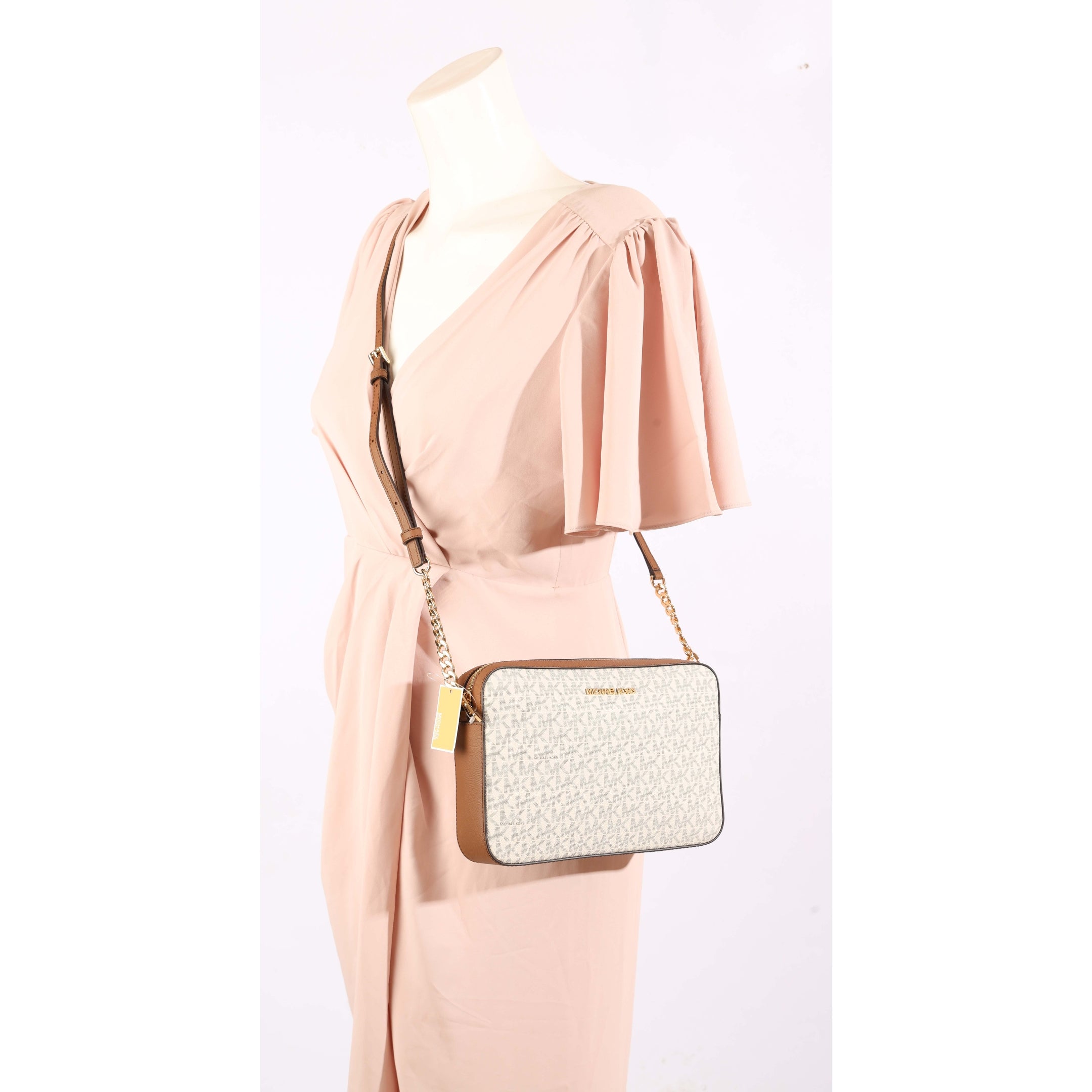 Michael Kors Vanilla Jet Set Logo Crossbody Bag