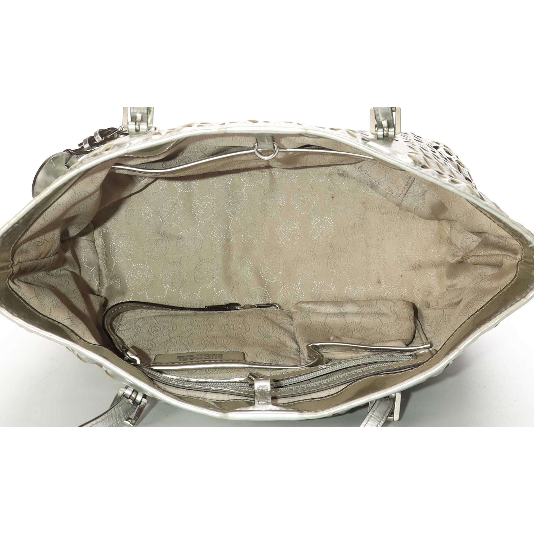 Michael Kors Silver Lasercut Travel Tote