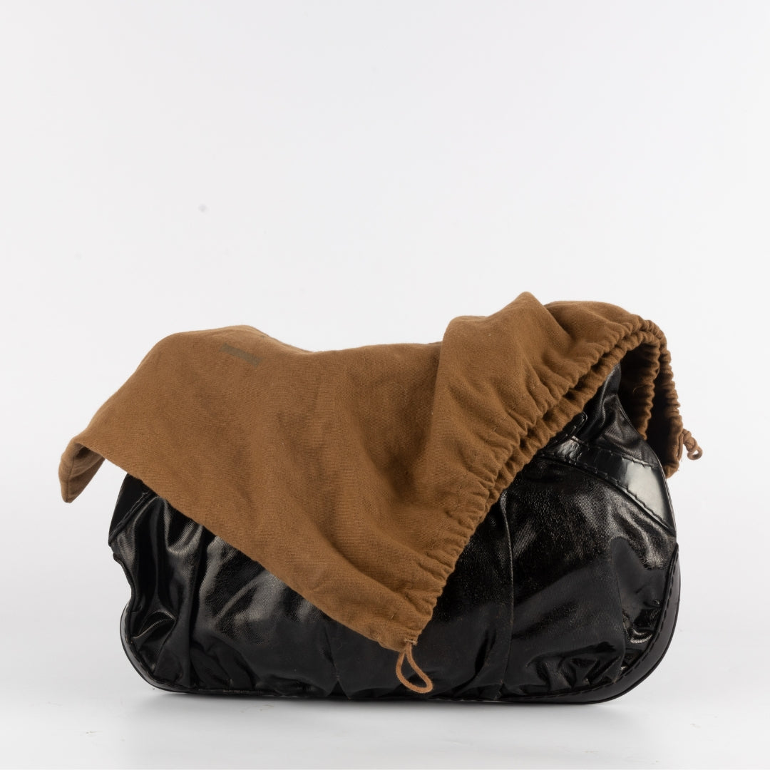 Gucci Black Dialux Queen Hobo Bag