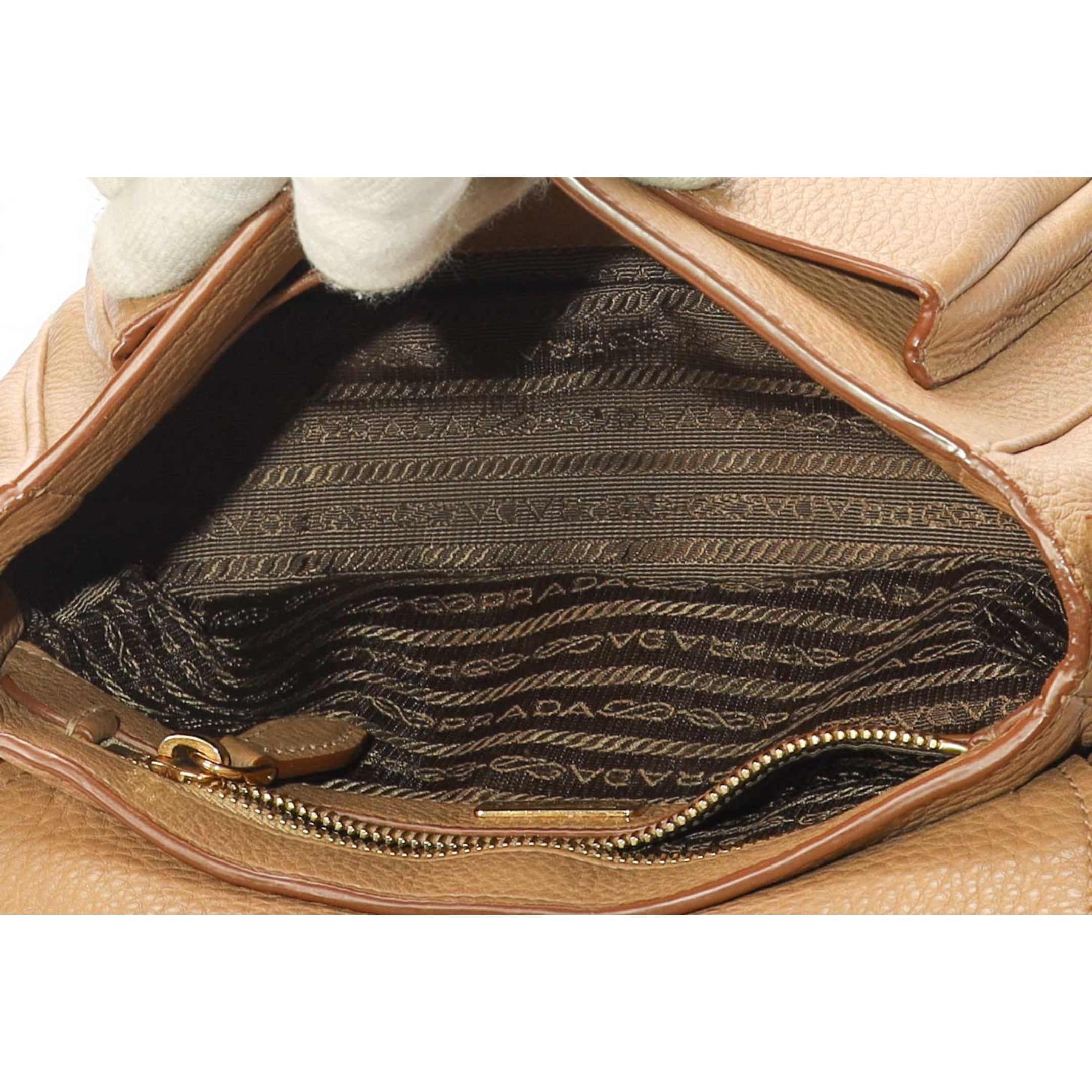 Prada Brown Vitello Daino Crossbody Bag