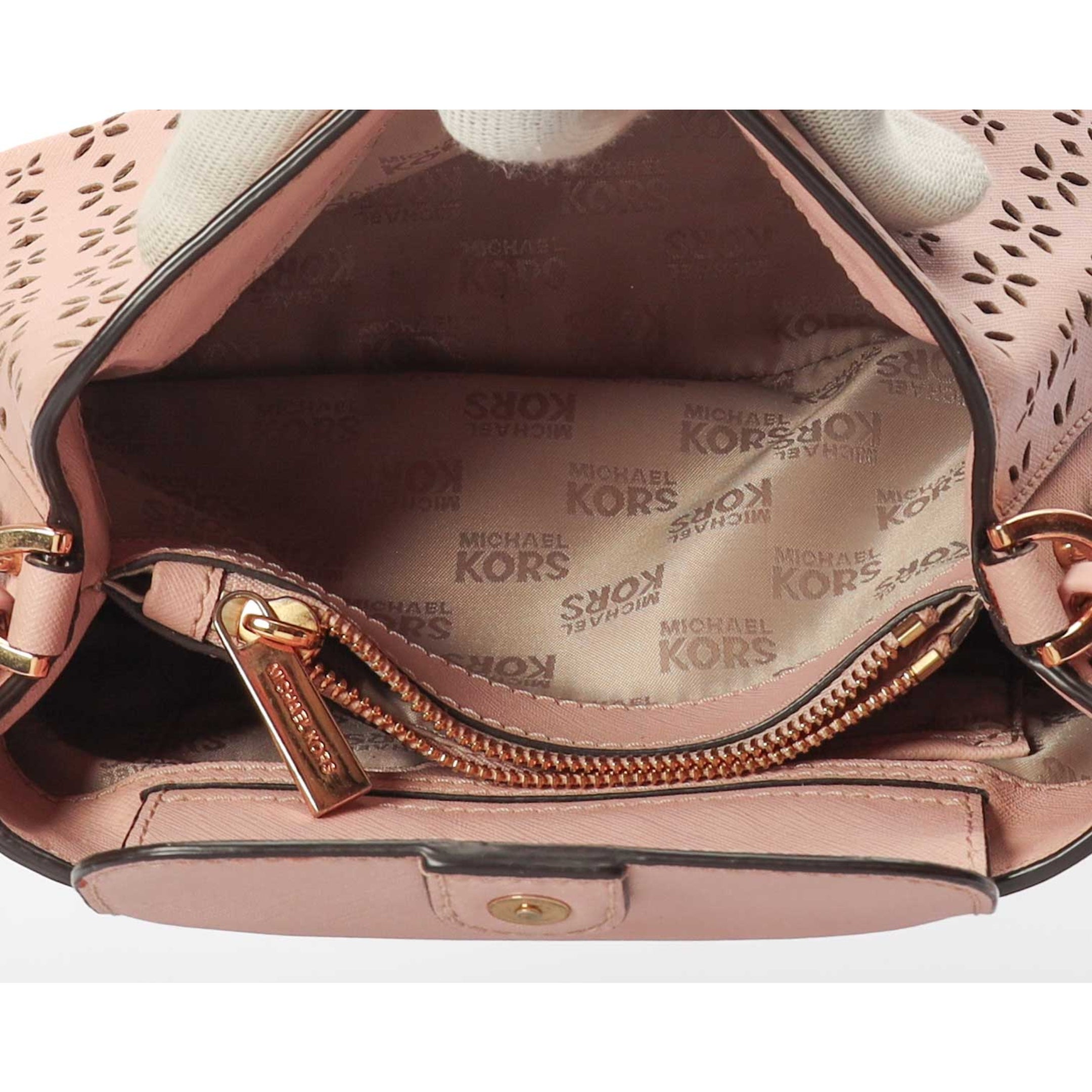 Michael Kors Pink Selma Lasercut Satchel