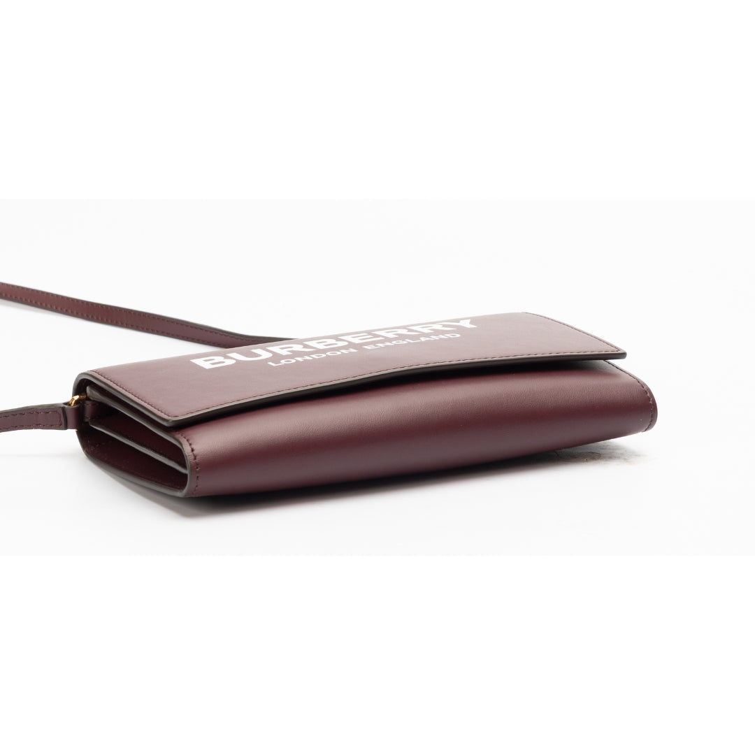 Burberry Hazelmere Leather Wallet on Strap
