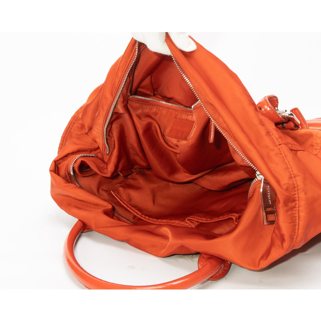 Burberry Red Nylon Buckle Handle Shoulder Bag