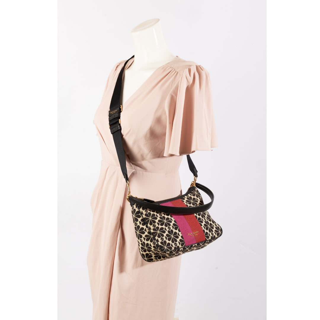 Kate Spade Flower Jacquard Stripe Convertible Shoulder Bag