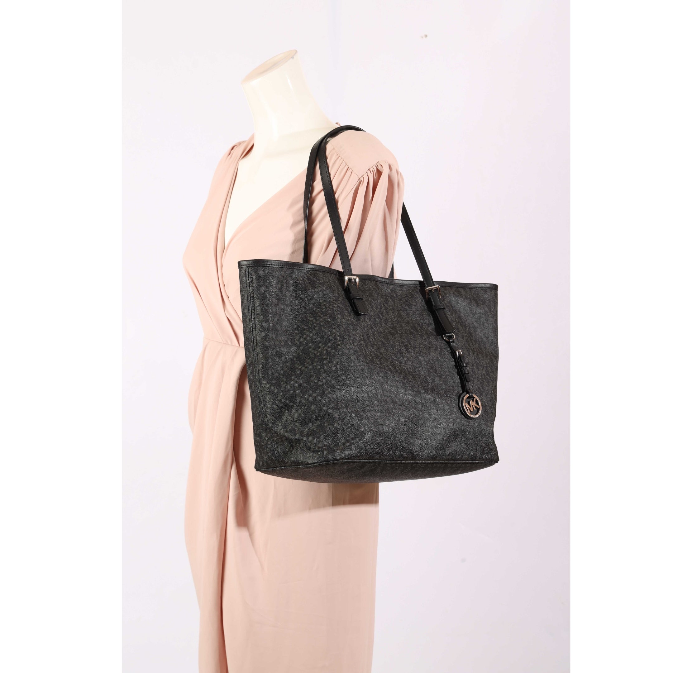 Michael Kors Black Jet Set Logo Tote Bag