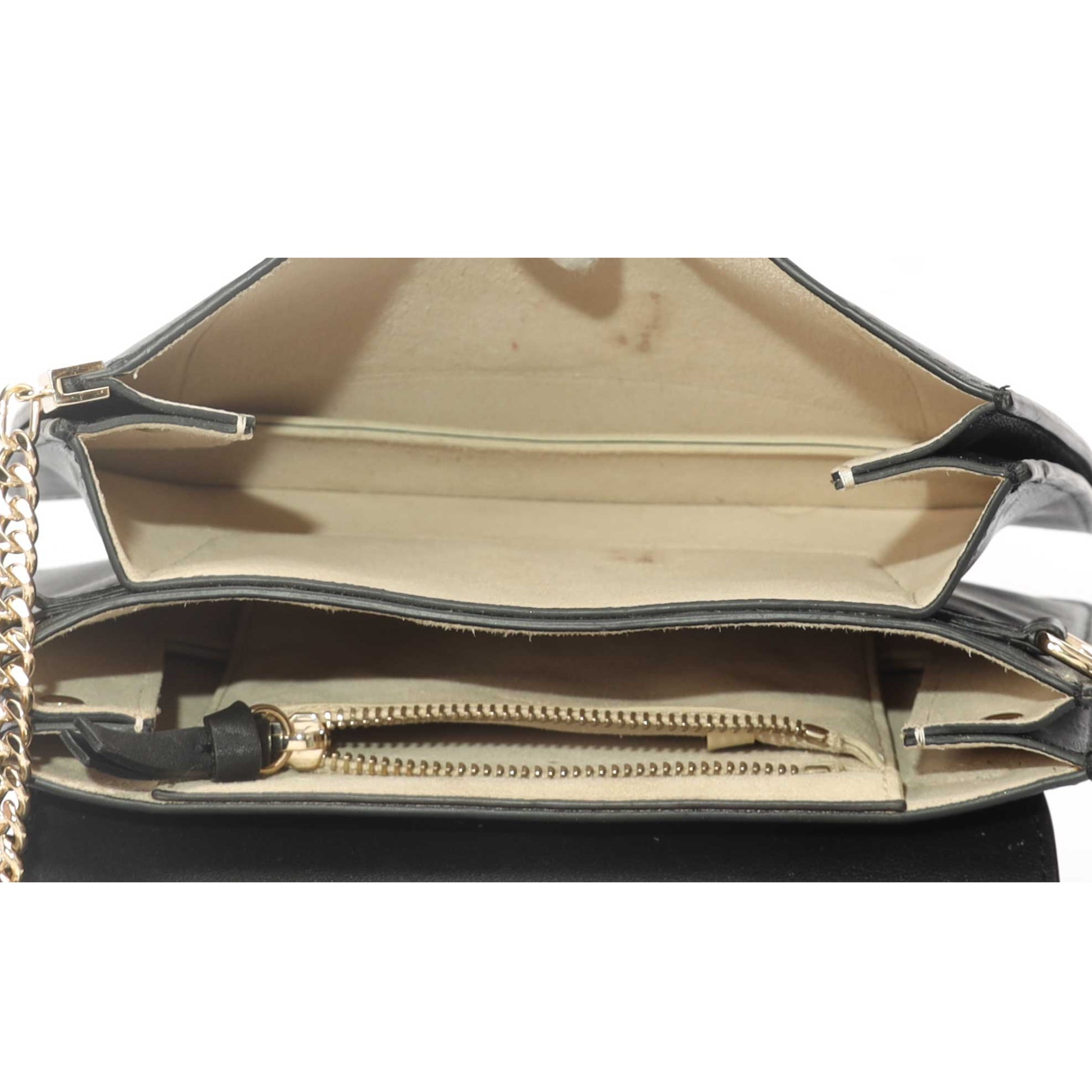 Chloe Faye Black Satchel Crossbody Bag