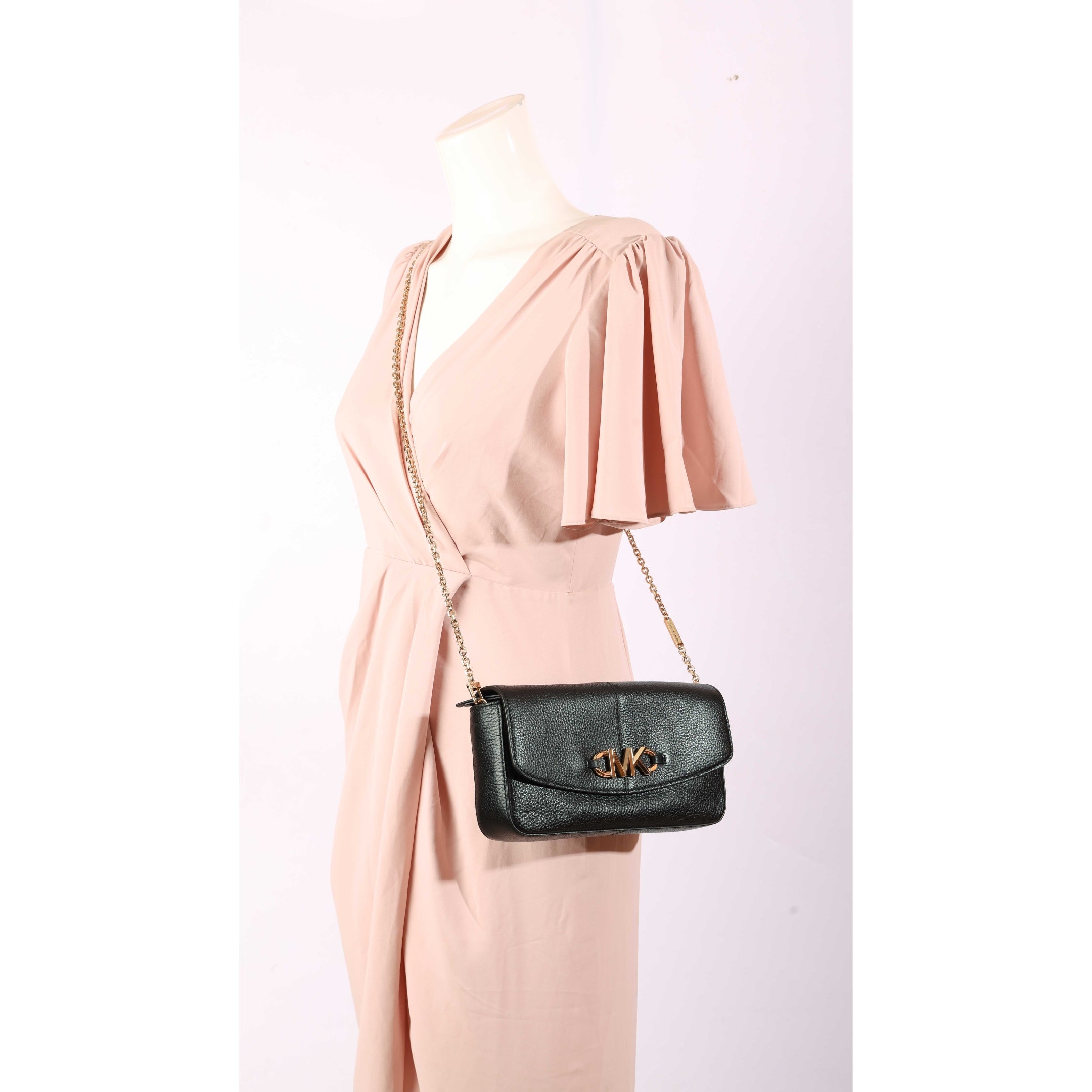 Michael Kors Izzy Black Chain Clutch