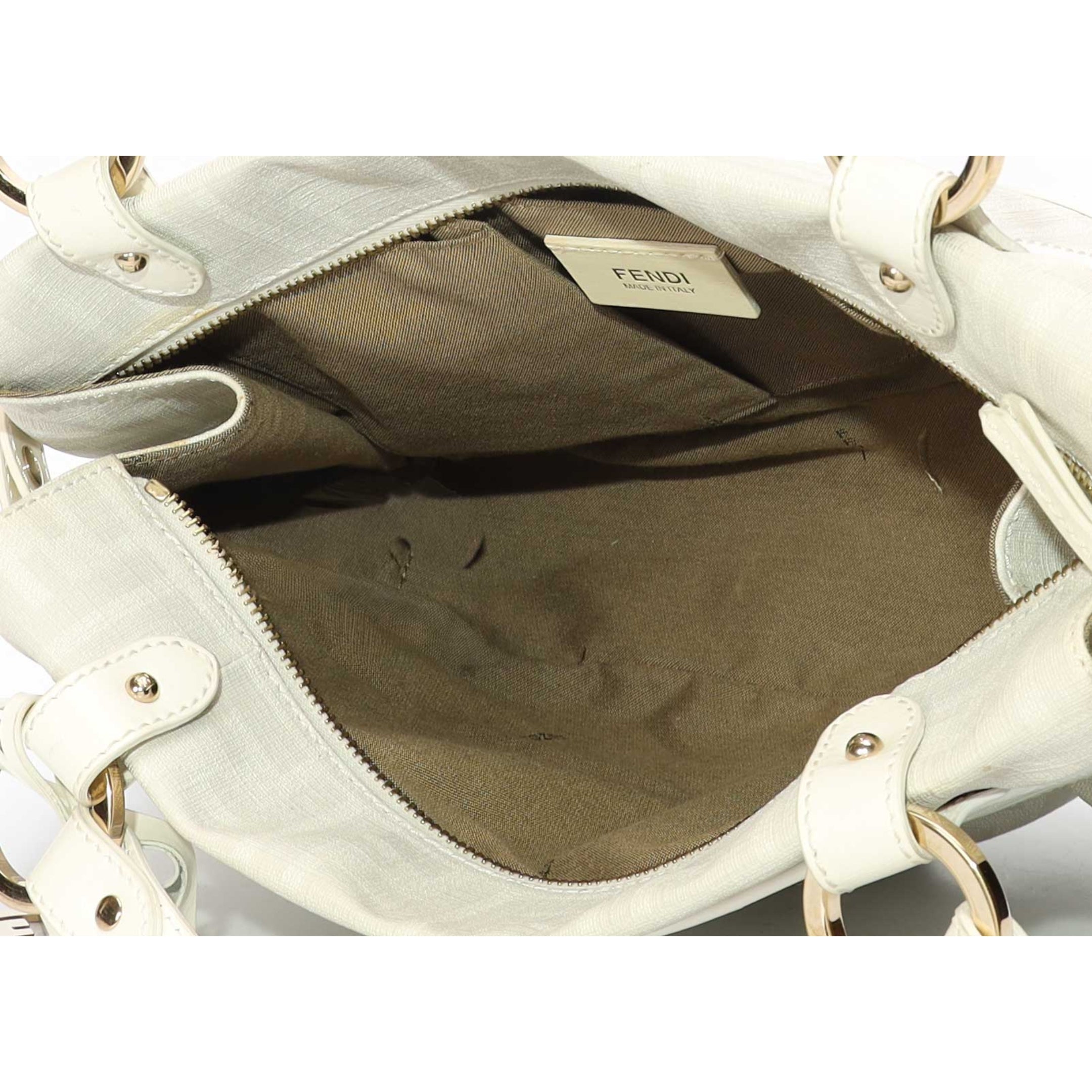Fendi Cream Zucca Chef Shoulder Bag