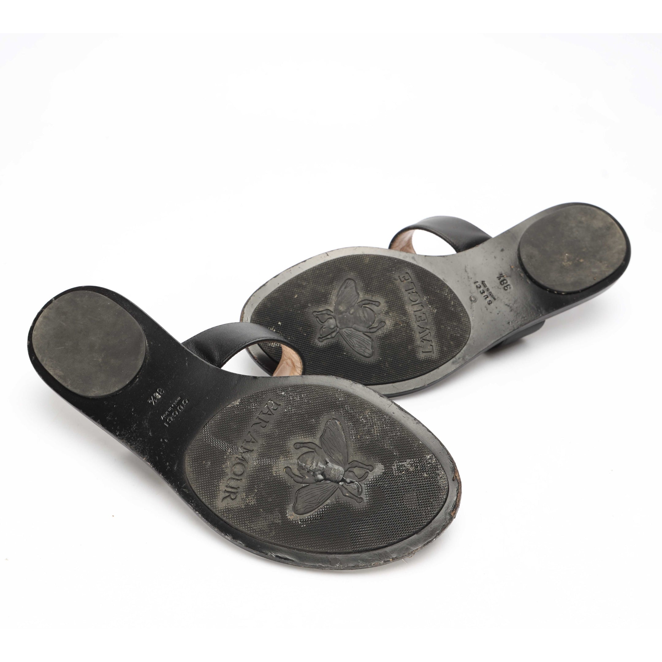 Gucci GG Black Thong Sandals