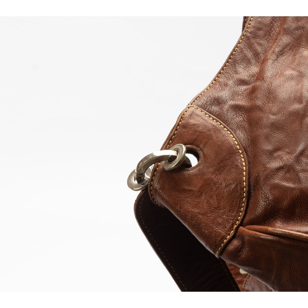 Prada Brown Leather Shoulder Bag