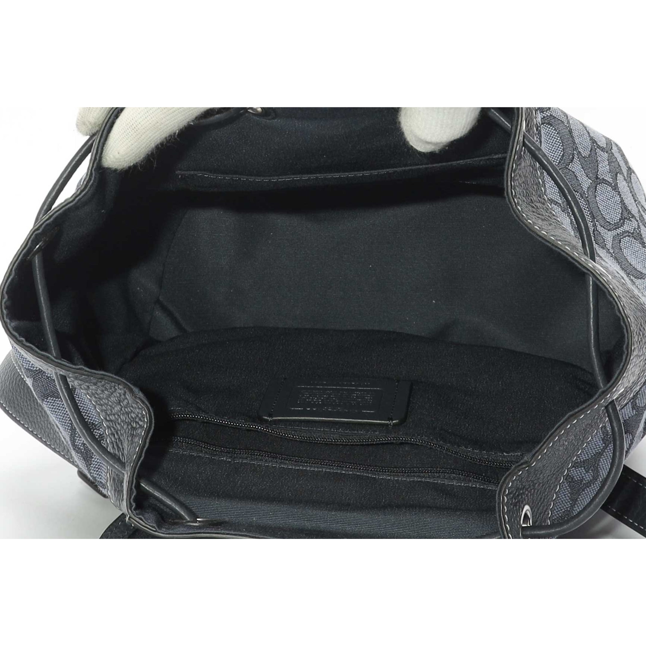 Coach Dempsey Navy Drawstring Backpack