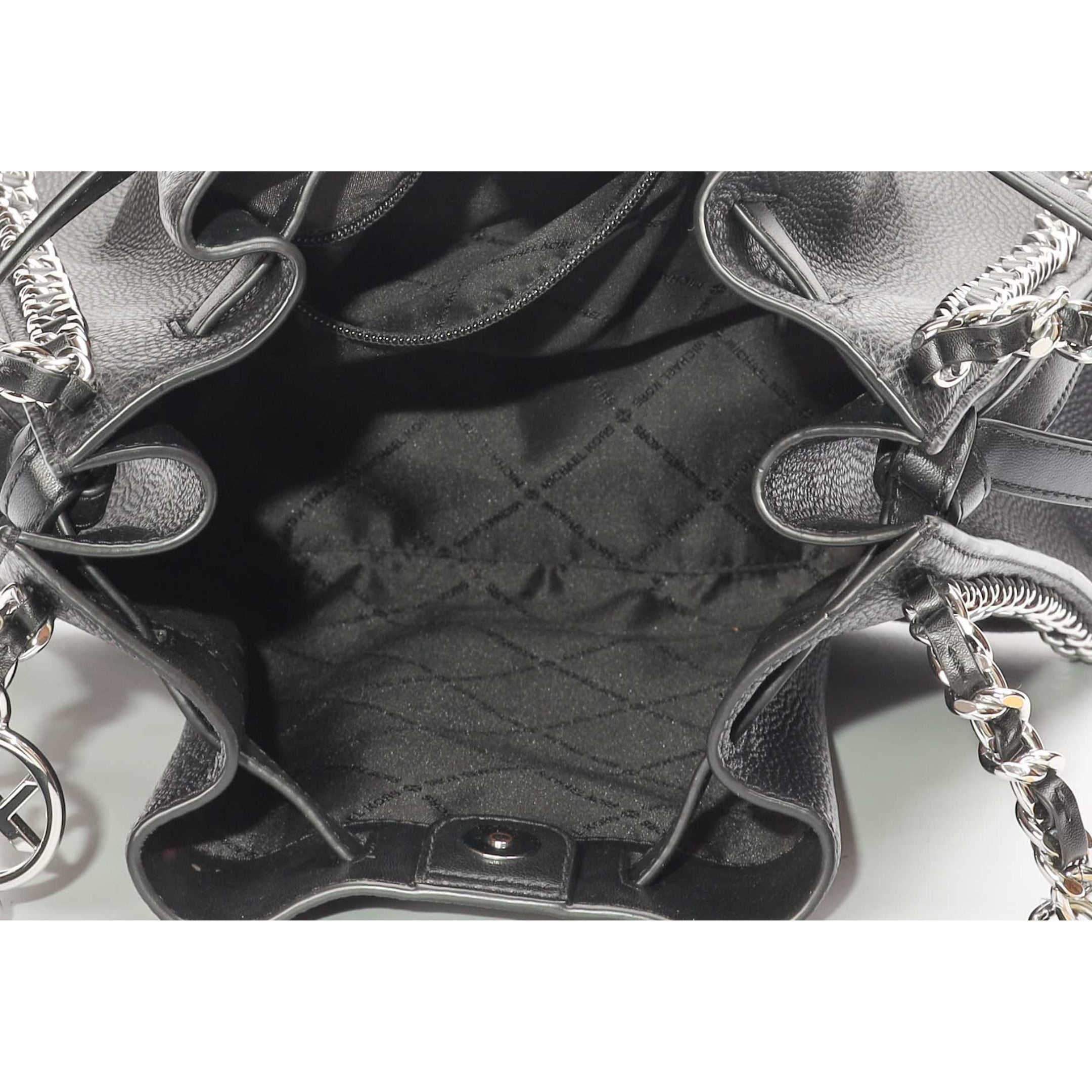 Michael Kors Mina Black Large Chain Shoulder Bag