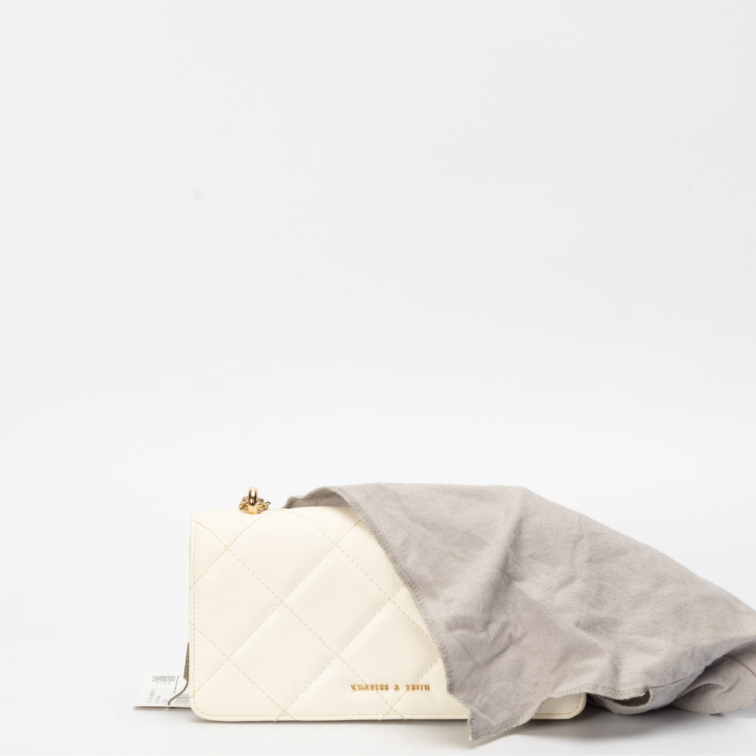 Charles & Keith Paffuto Chain Handle Quilted Shoulder Bag