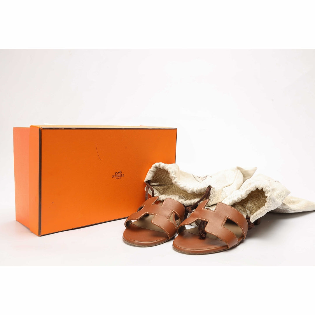 Hermes Golden Brown Oasis Sandal