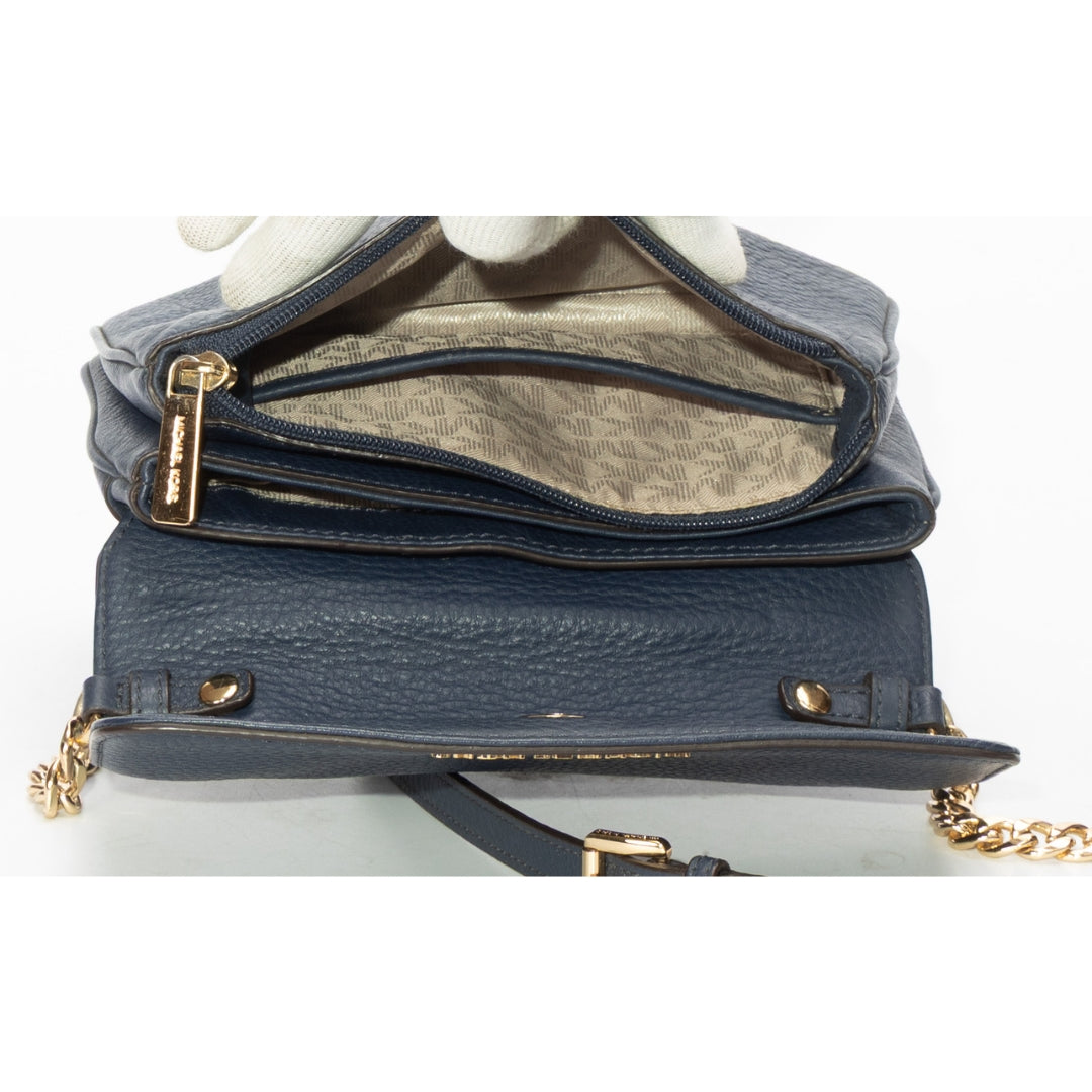 Michael Kors Blue Jet Set Flap Crossbody Bag