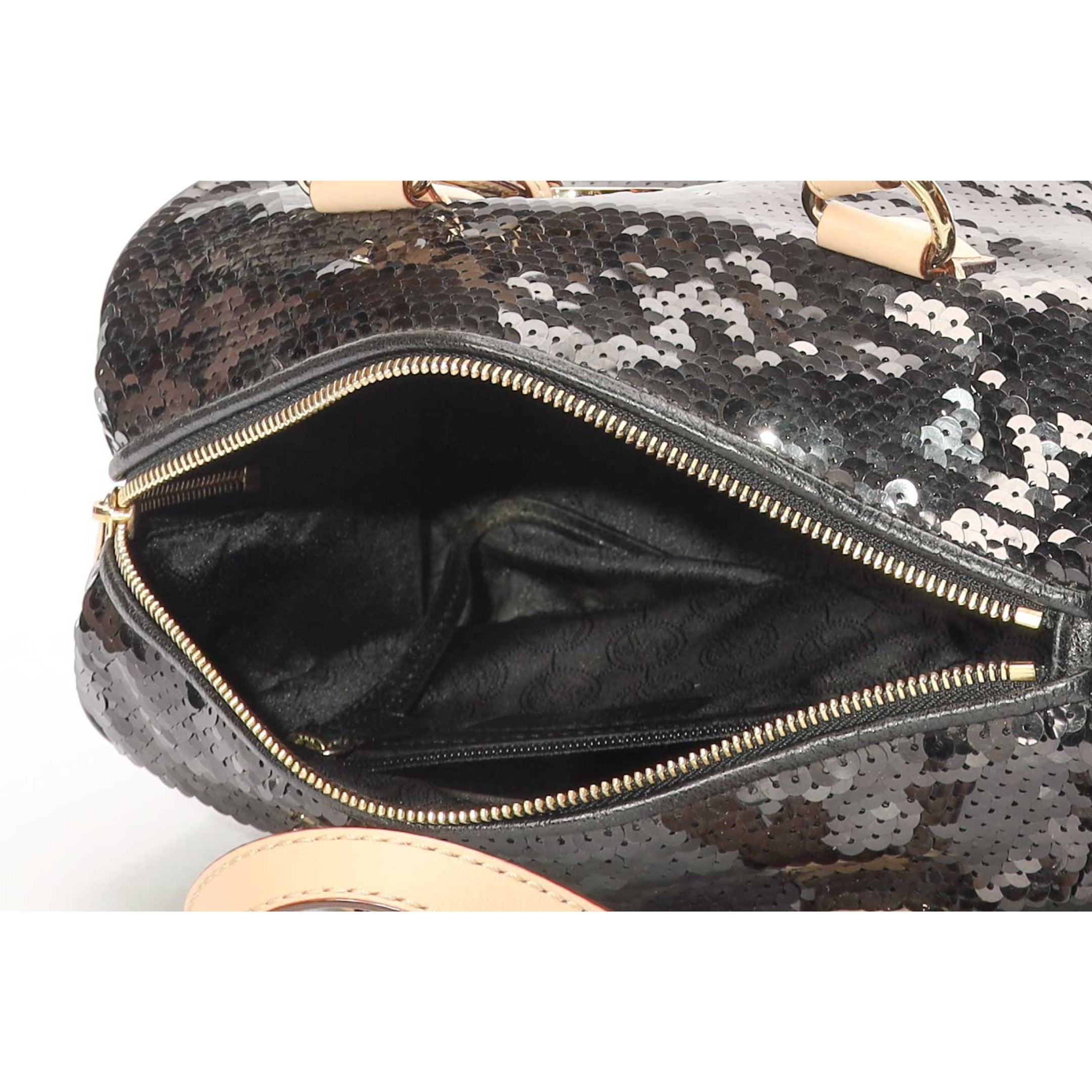 Michael Kors Grayson Sequin Black Satchel