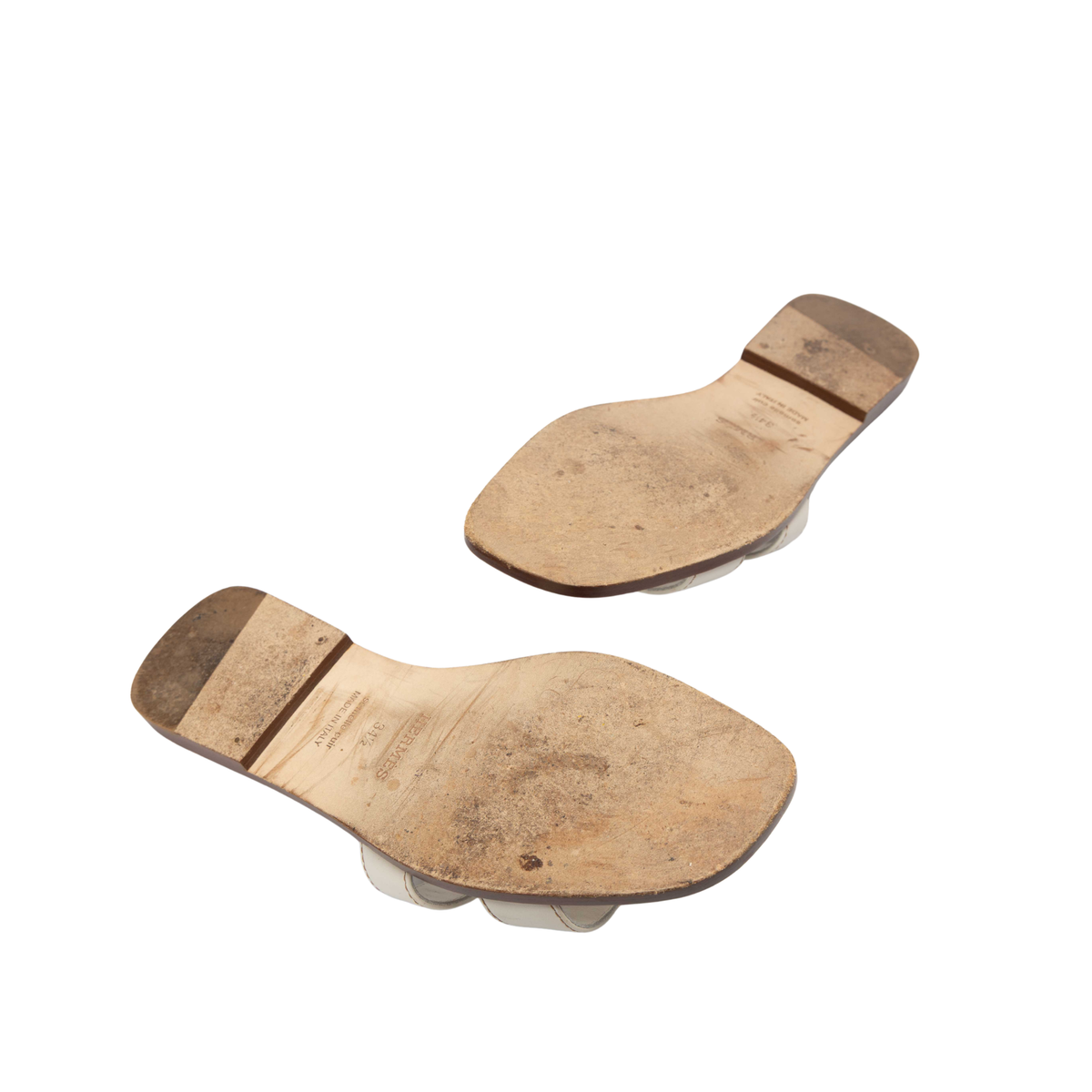 Hermes White Oran sandal
