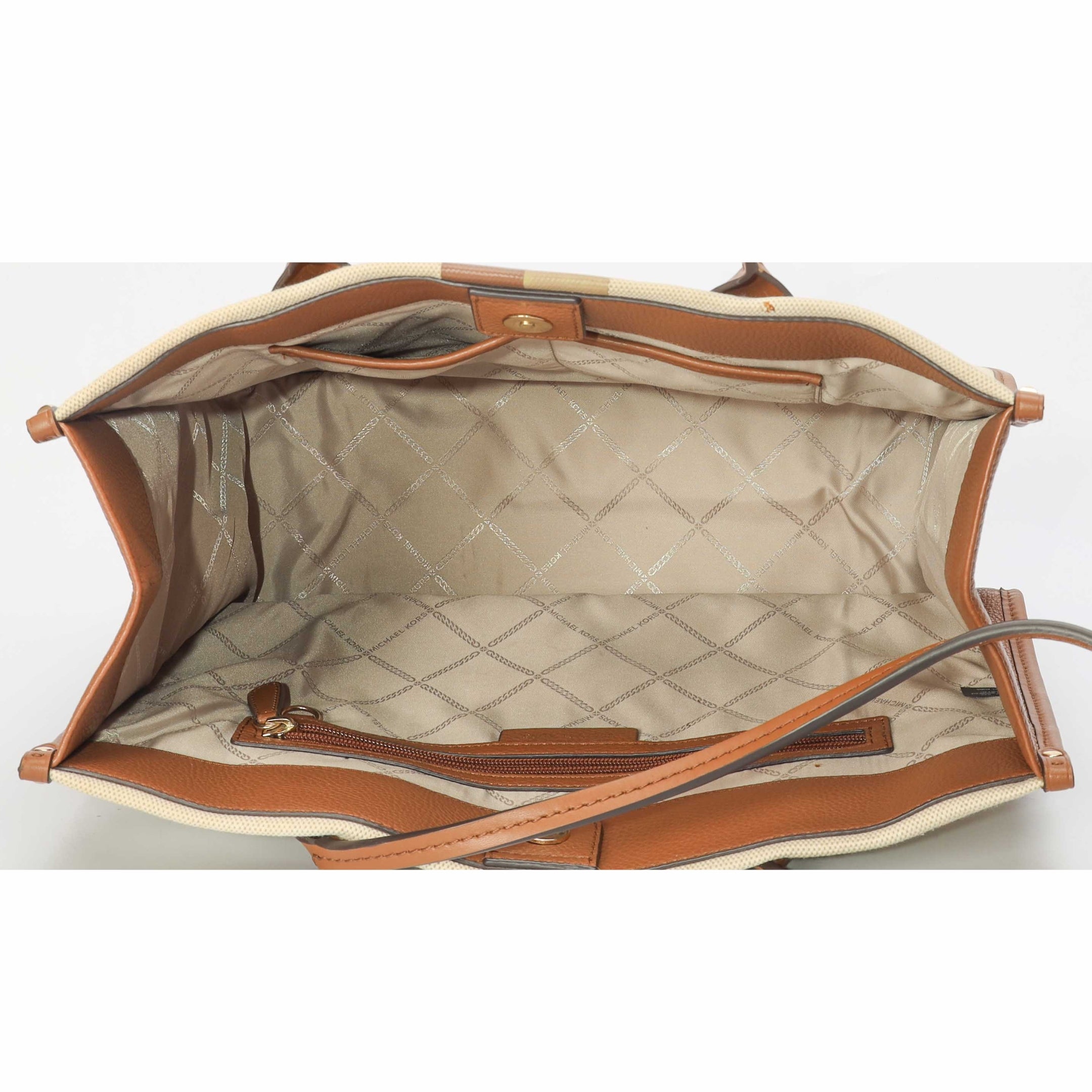Michael Kors Heidi Striped Acorn Vanilla Tote