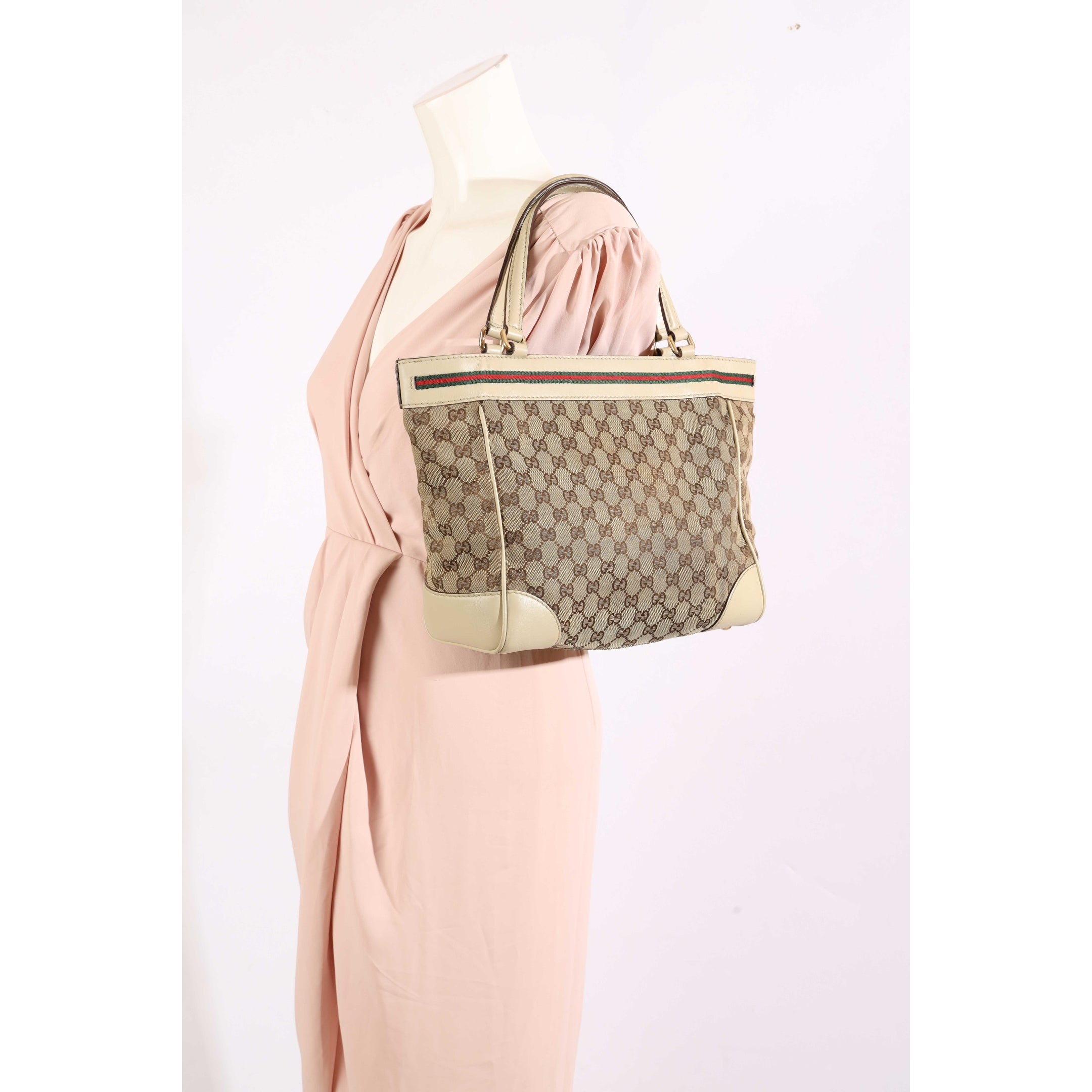 Gucci Brown/Beige GG Medium Mayfair Bow Tote