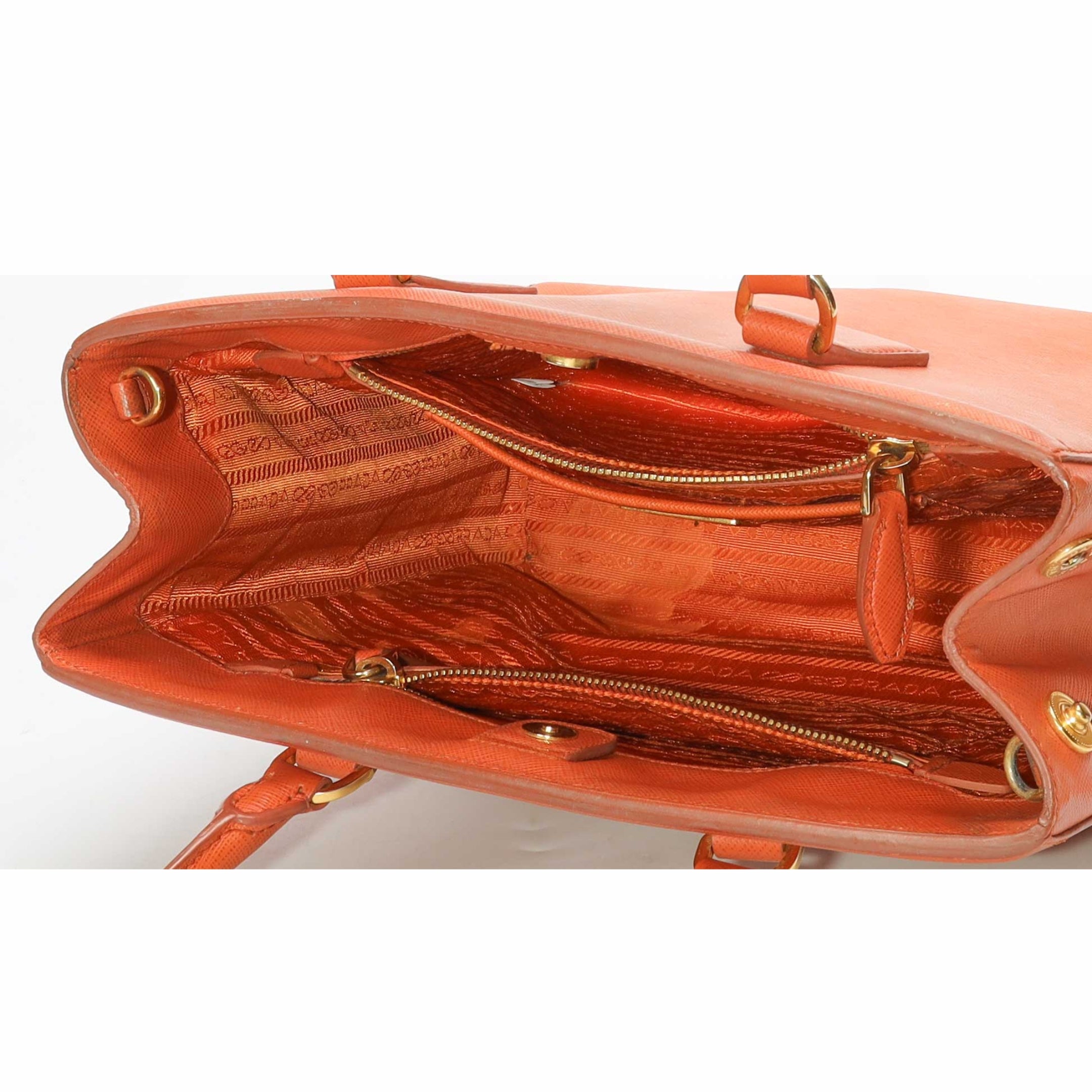 Prada Orange Parabole Convertible Tote