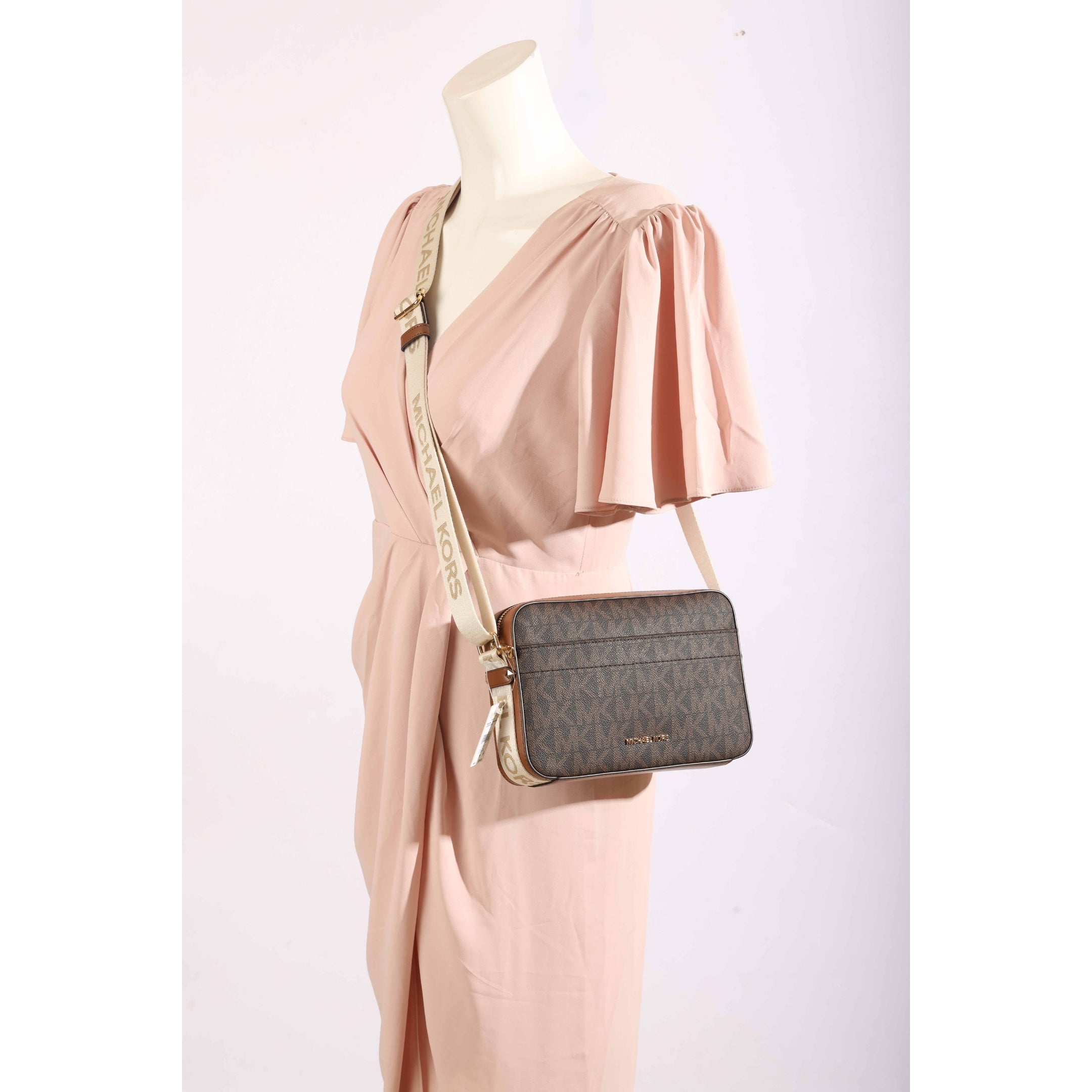 Michael Kors Brown Logo Maeve Crossbody Bag