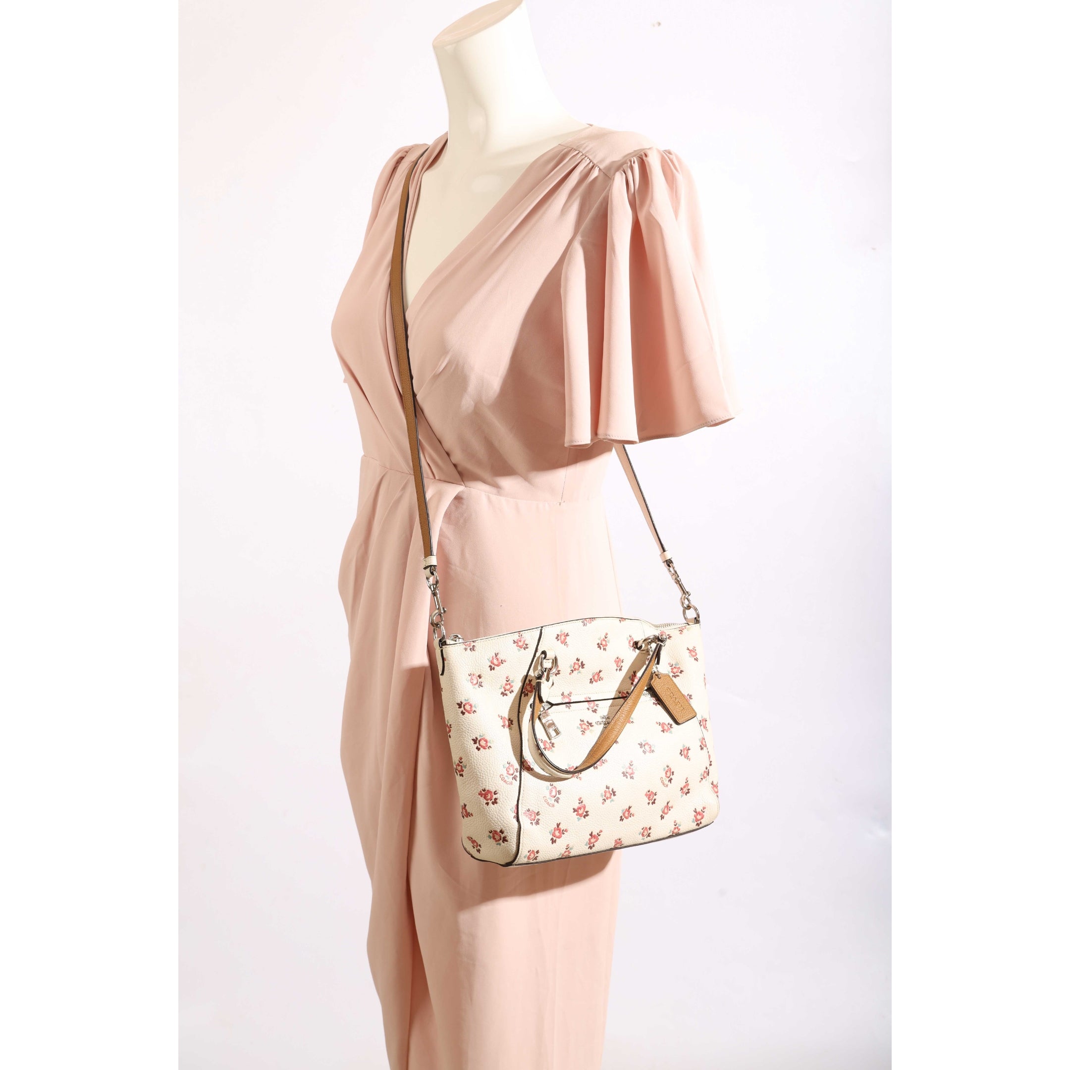 Coach Prairie Rose Print Satchel Crossbody Bag