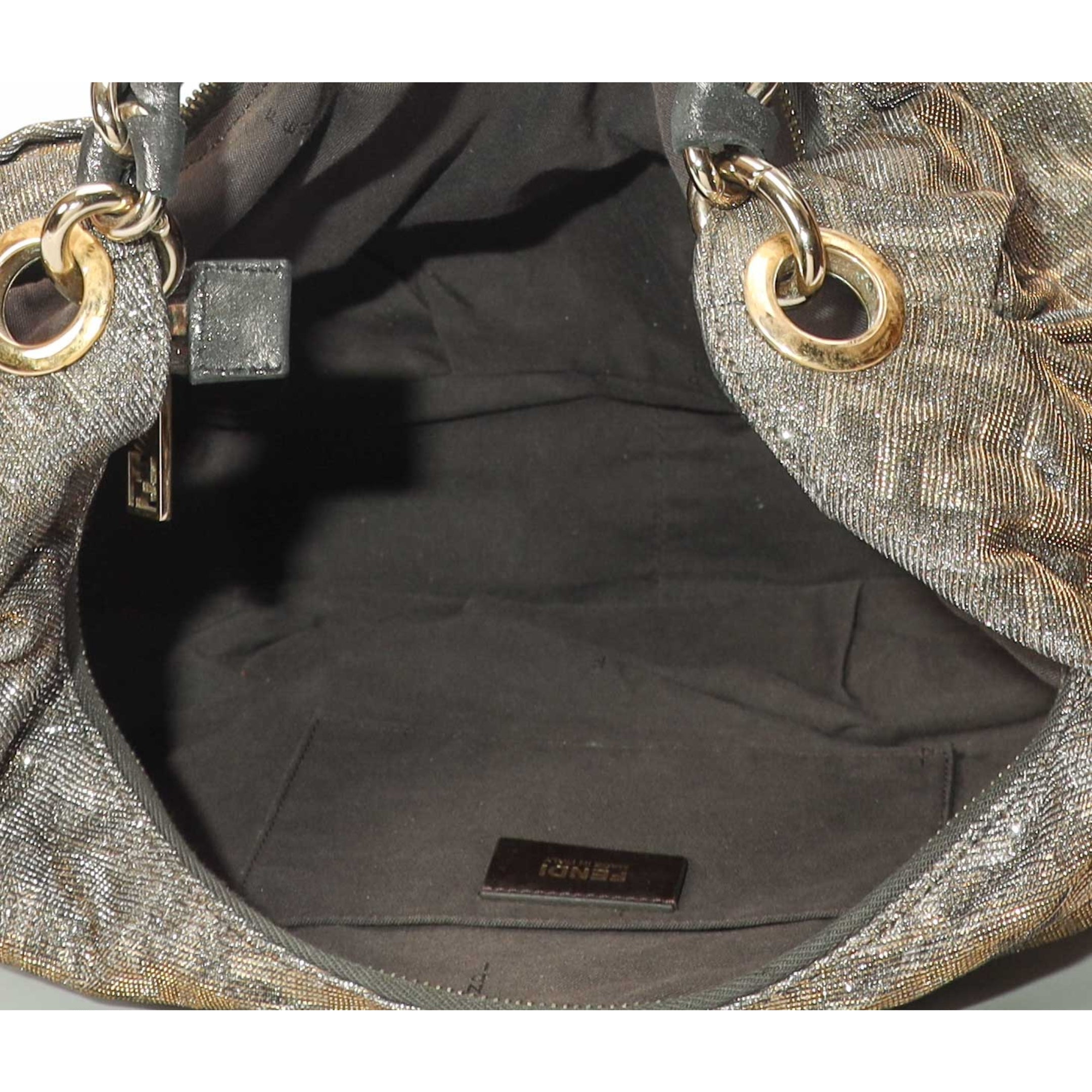 Fendi Tobacco Zucca Canvas Mia Hobo Bag