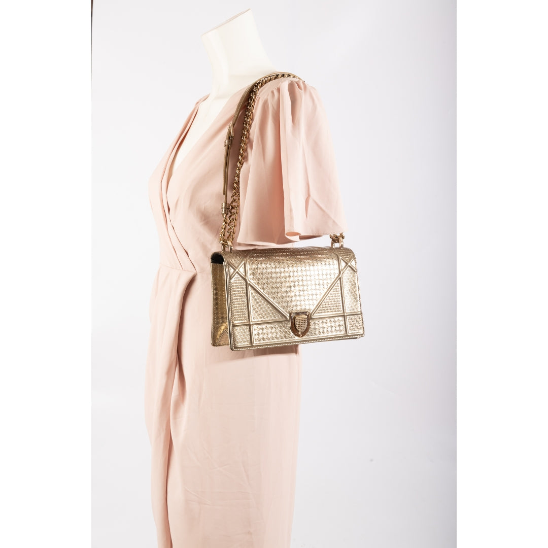 Dior Diorama Metallic Medium Crossbody Bag