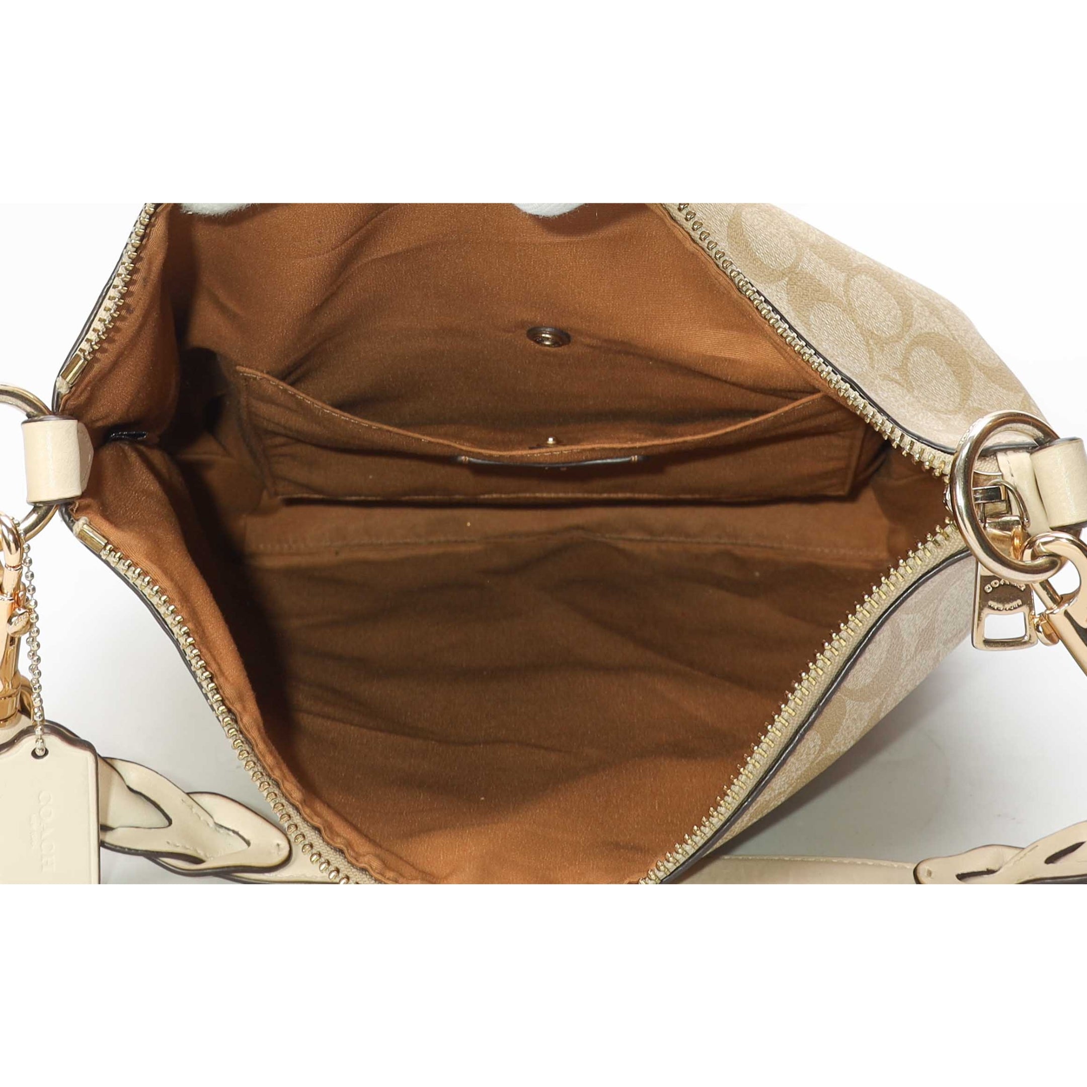 Coach Beige Logo Abby Duffle Shoulder Bag