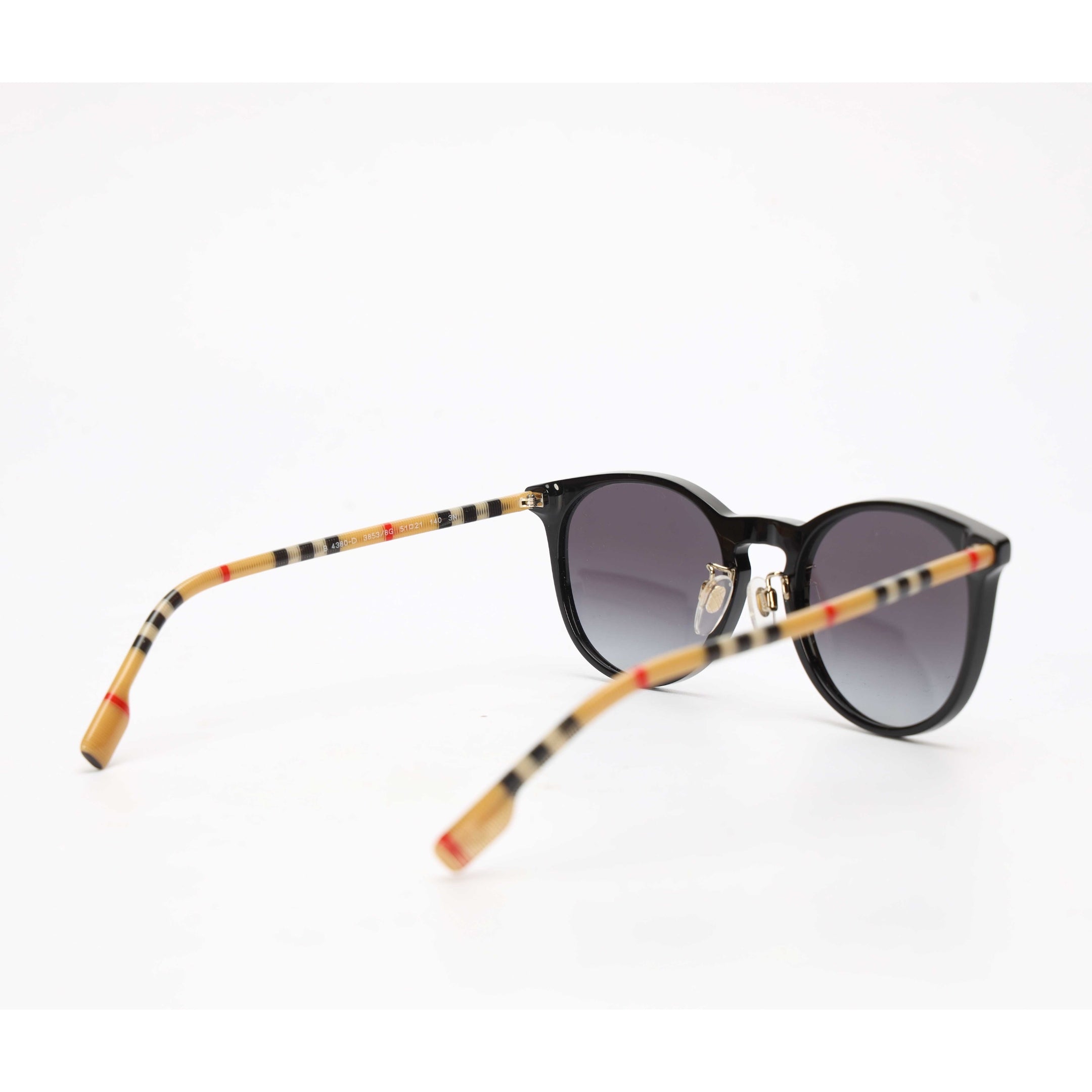 Burberry Tubular Check Round Sunglasses