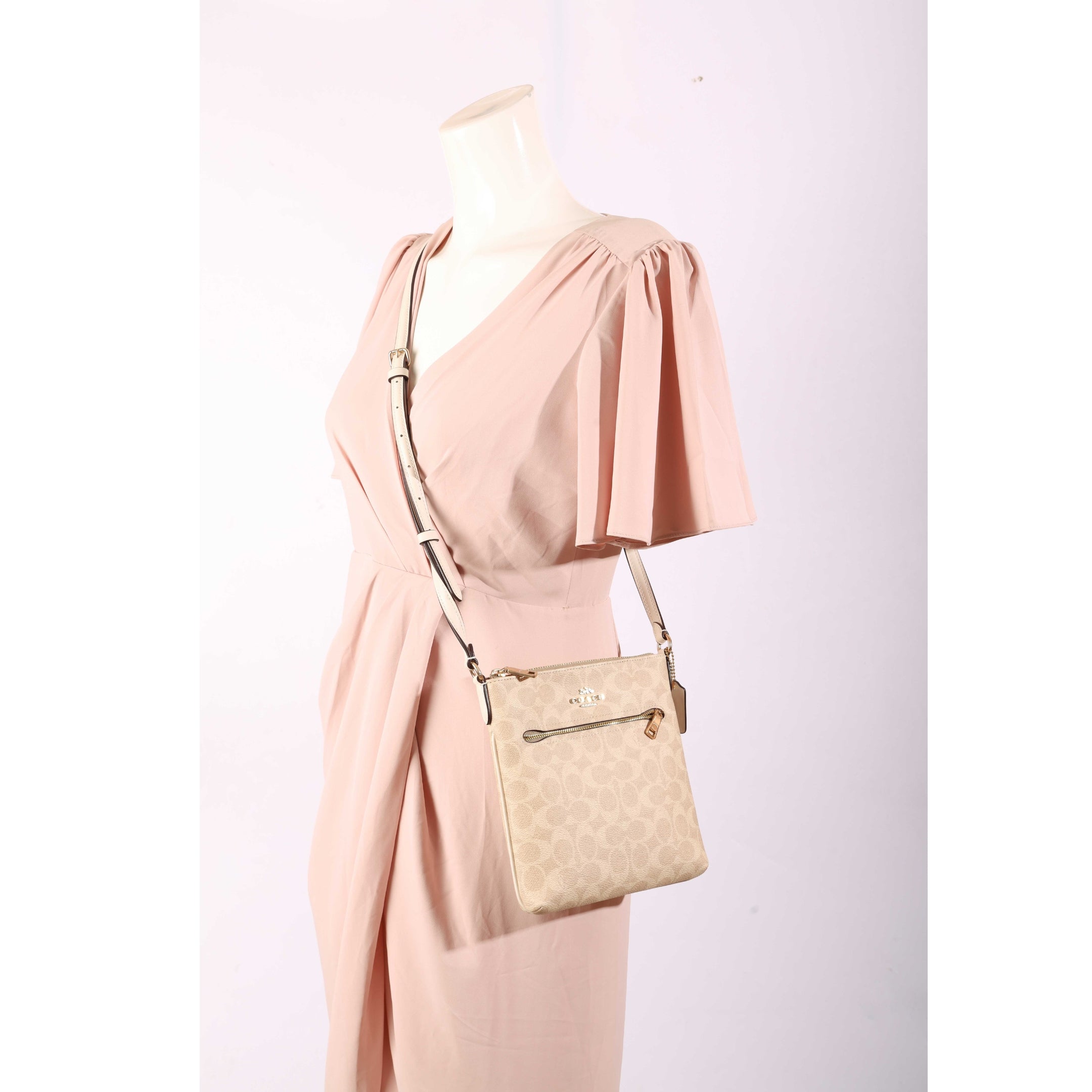 Coach Beige Mini Rowan File Crossbody Bag