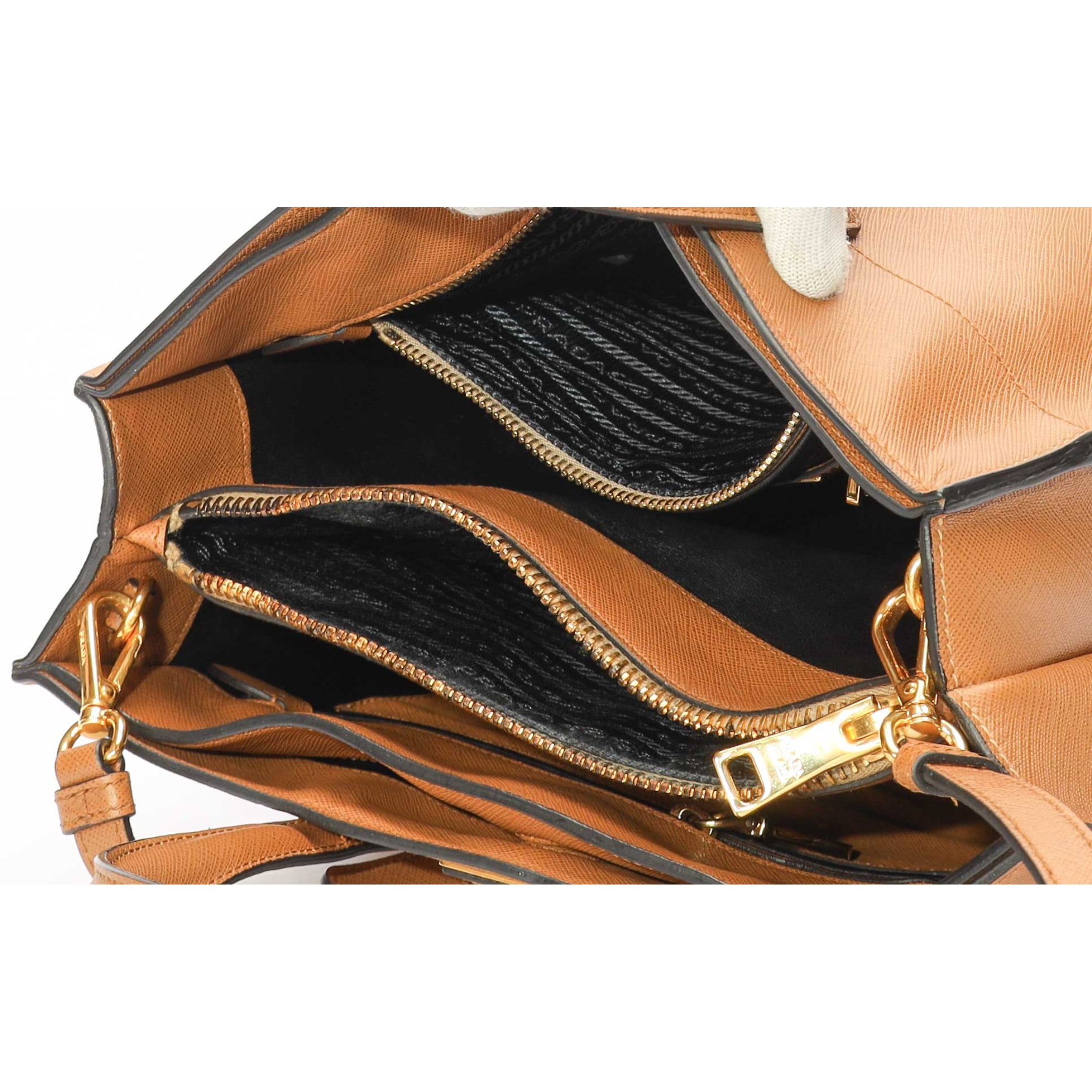 Prada Tan Soft Galleria Convertible Tote