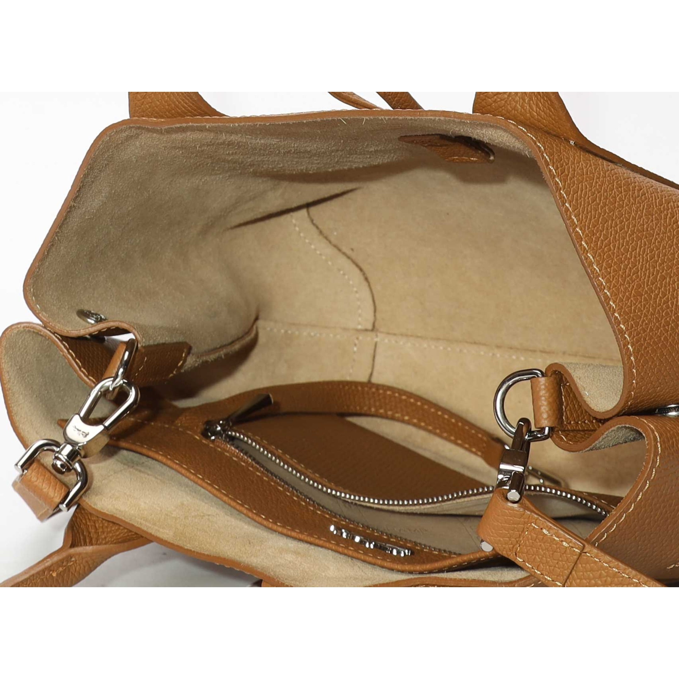 Longchamp Le Roseau Camel Large Satchel