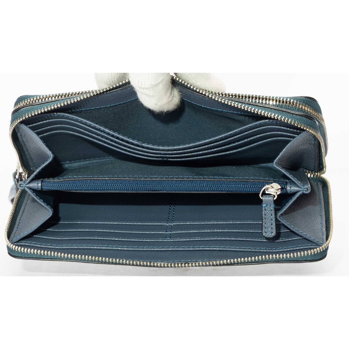 Coach Blue Double Zip Wristlet