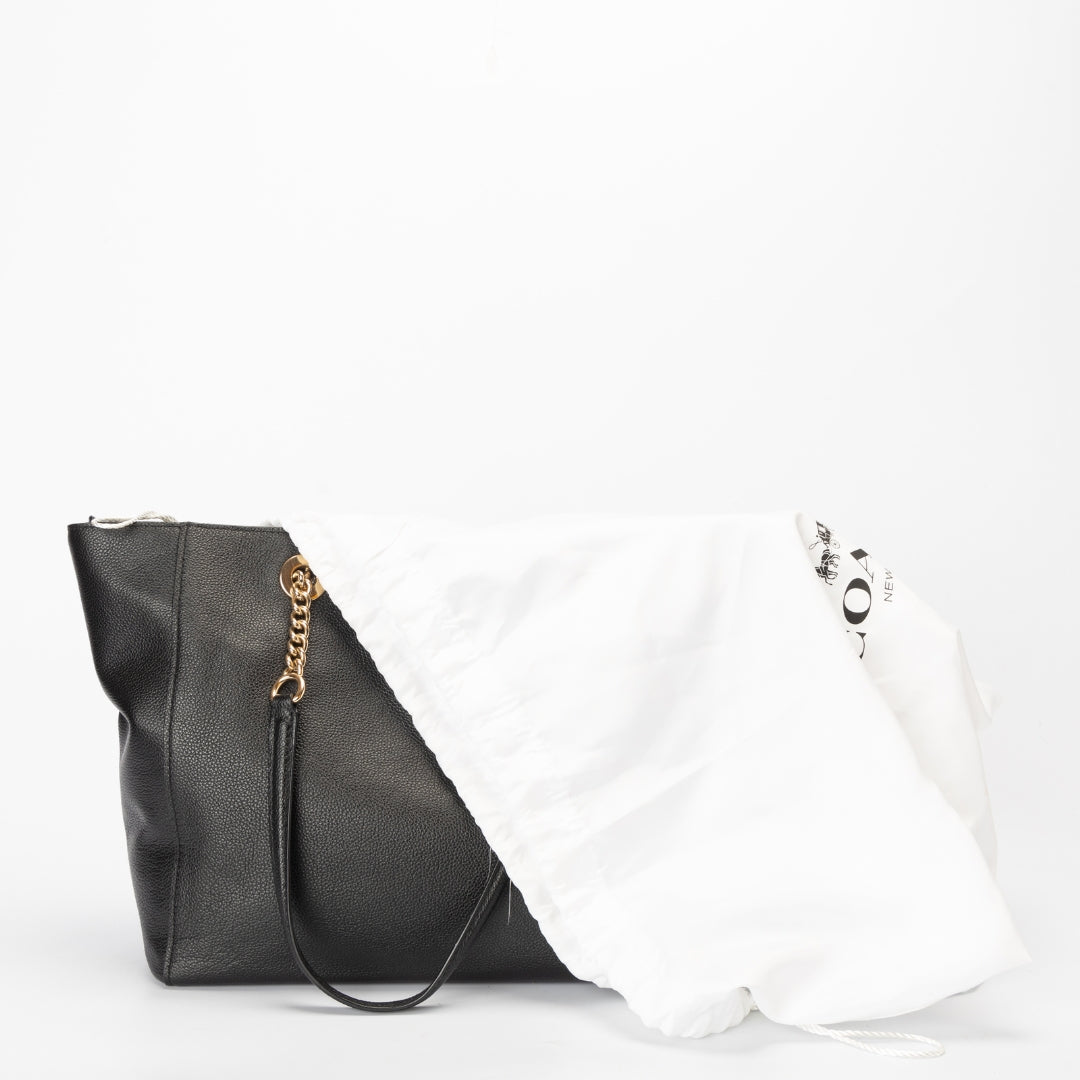 Coach Turnlock Chain Black Tote Bag