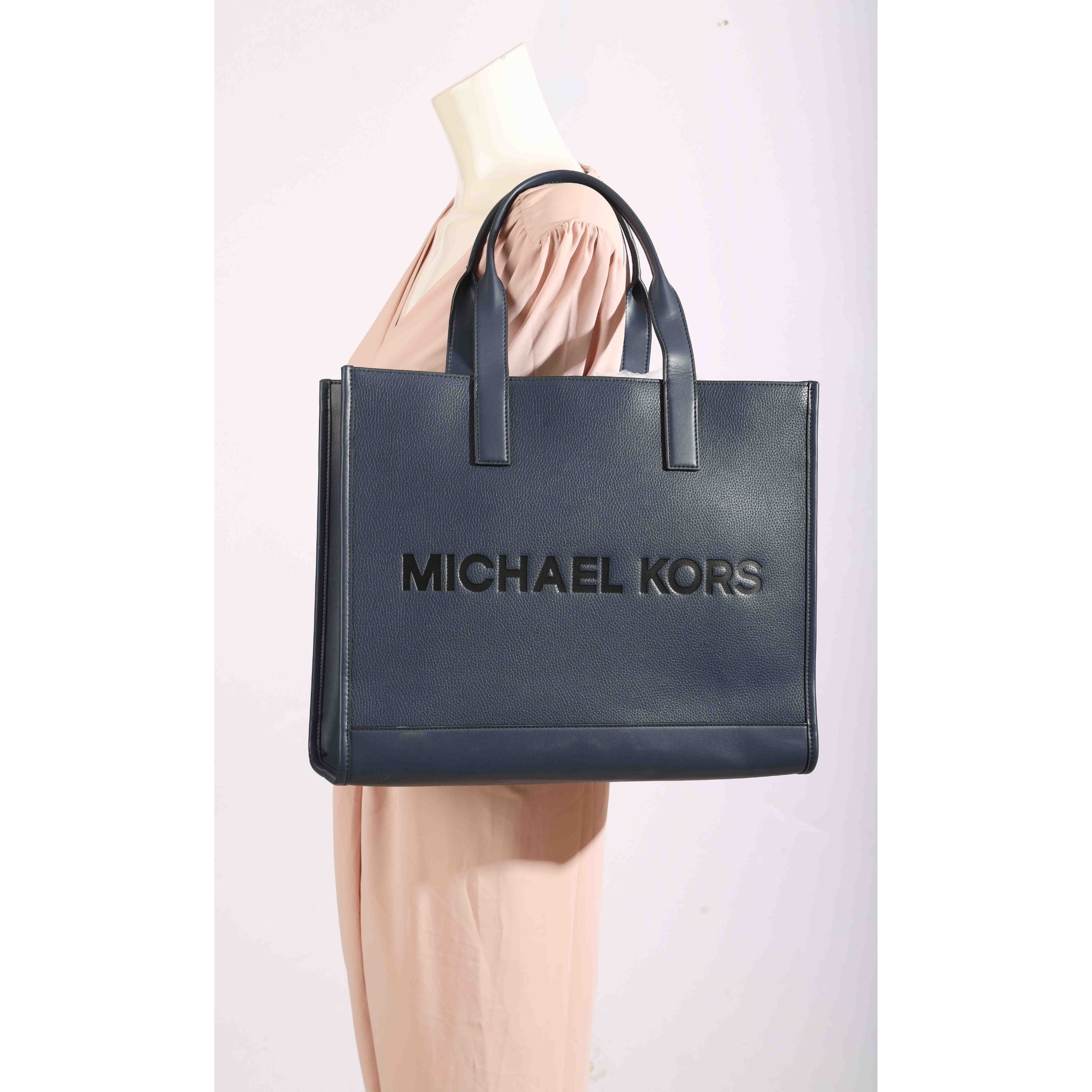 Michael Kors Cooper Logo Embossed Navy Tote