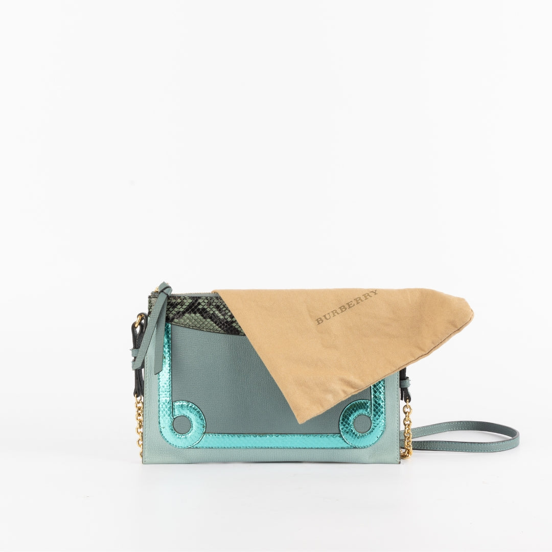 Burberry Python Trim Crossbody Bag