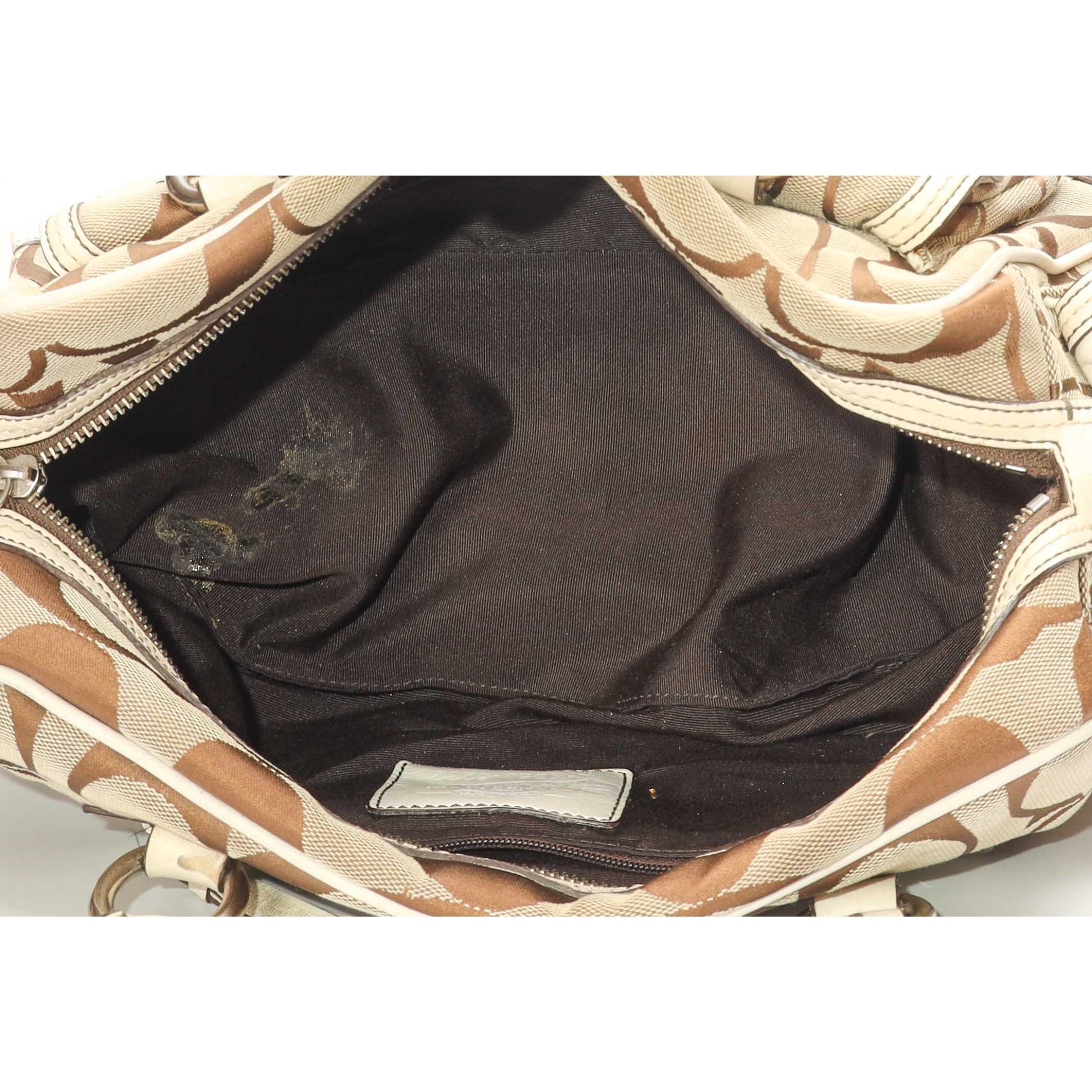 Coach Beige Double Pocket Shoulder Bag
