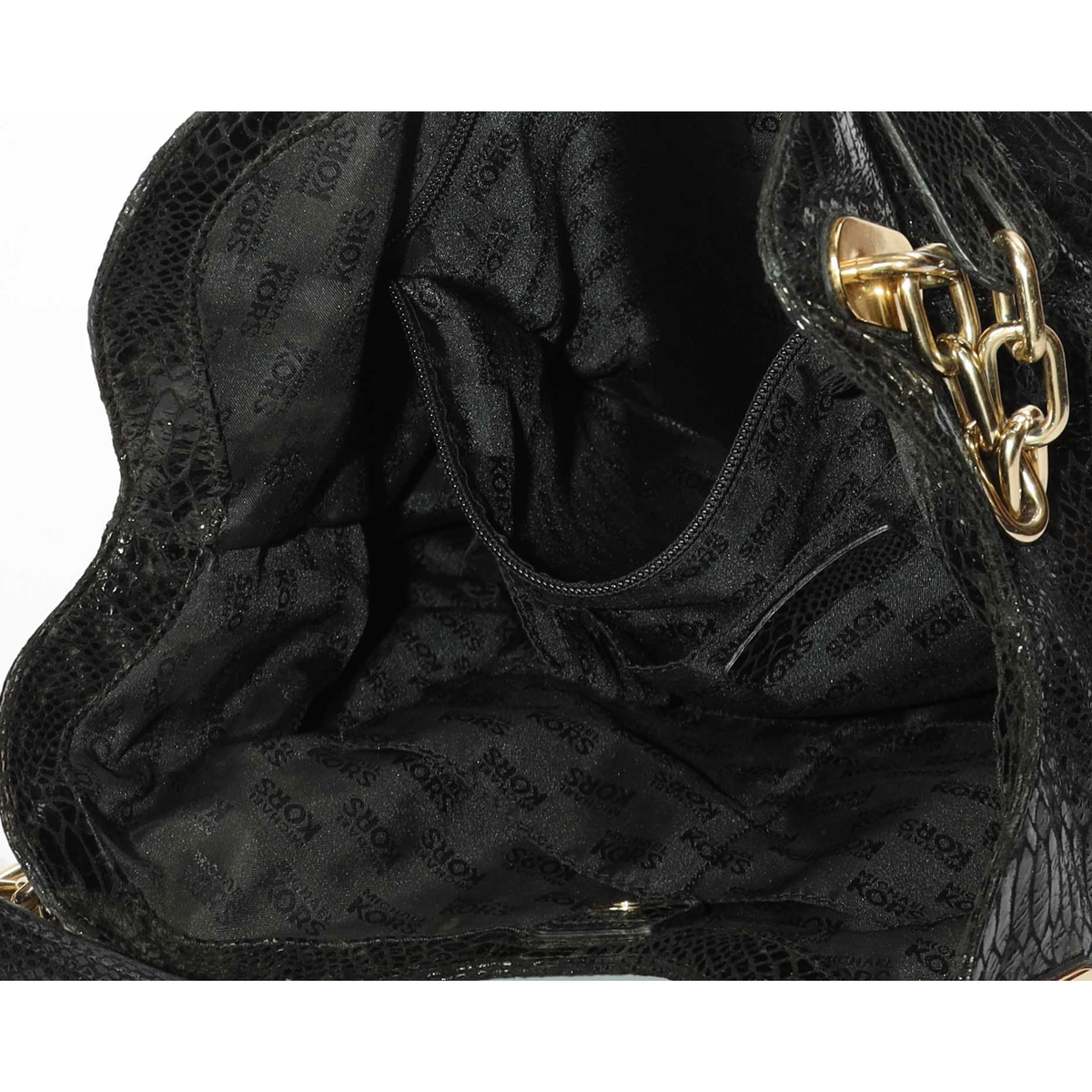 Michael Kors Embossed Black Shoulder Bag