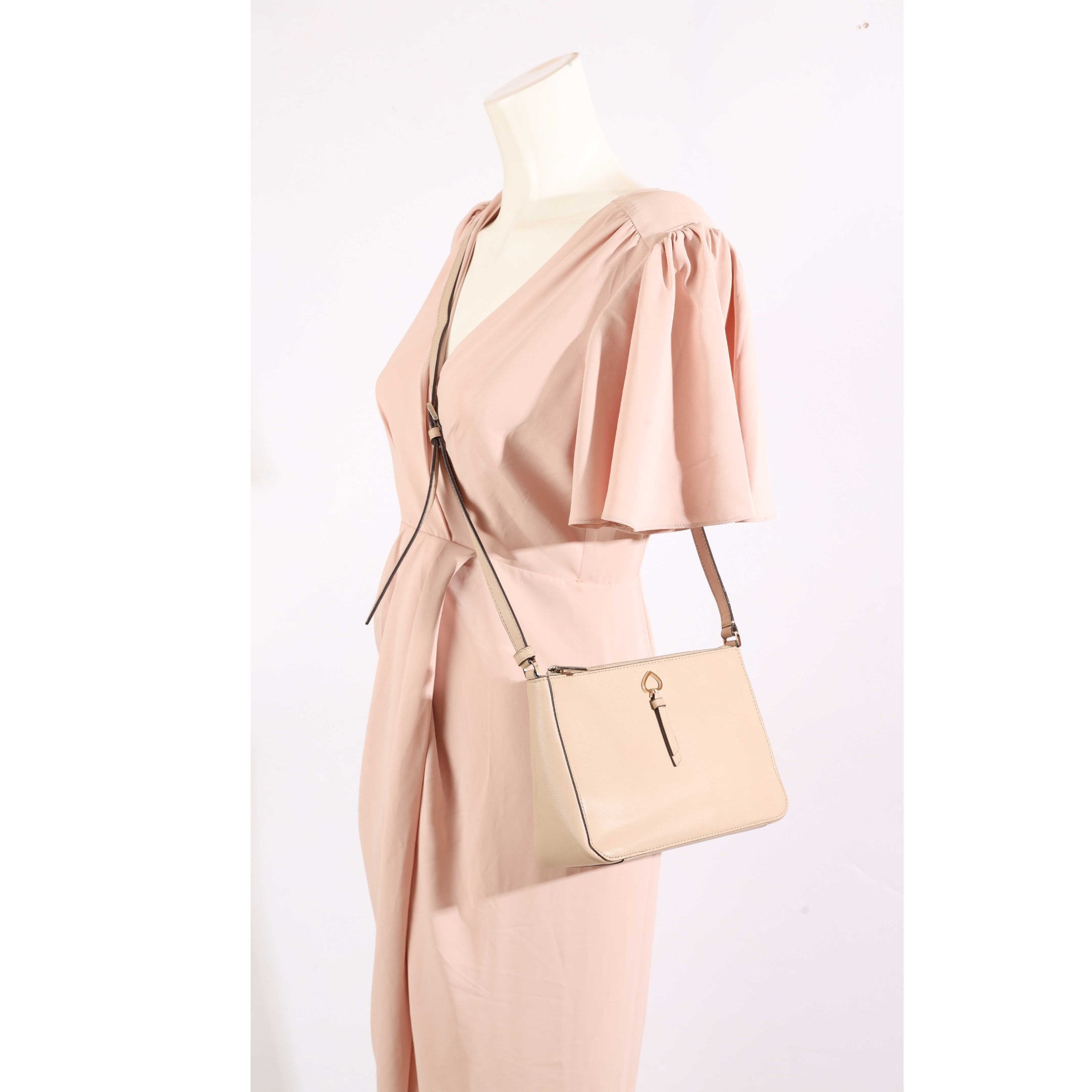 Kate Spade Beige Adel Top Zip Crossbody Bag