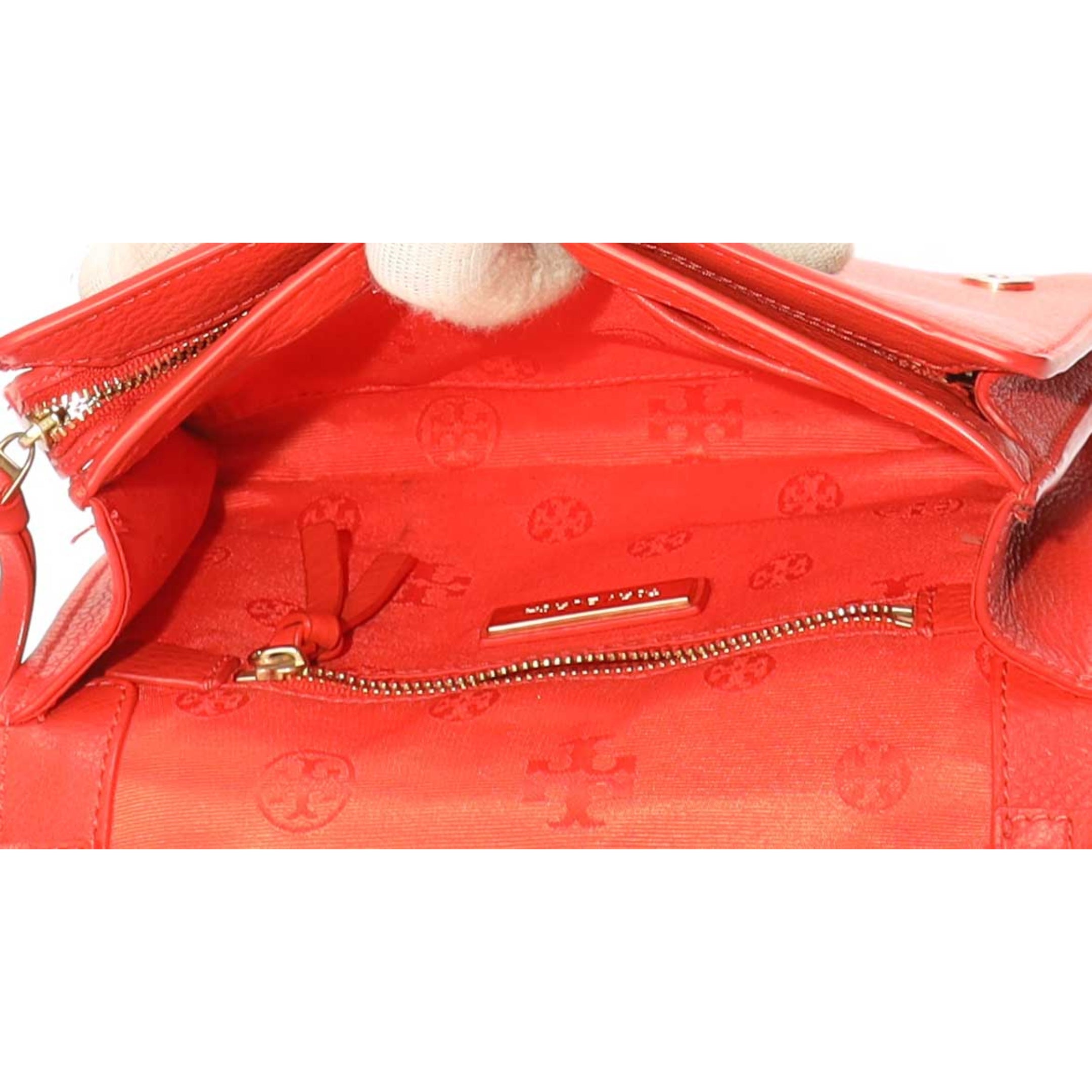 Tory Burch Britten Red Chain Crossbody Bag
