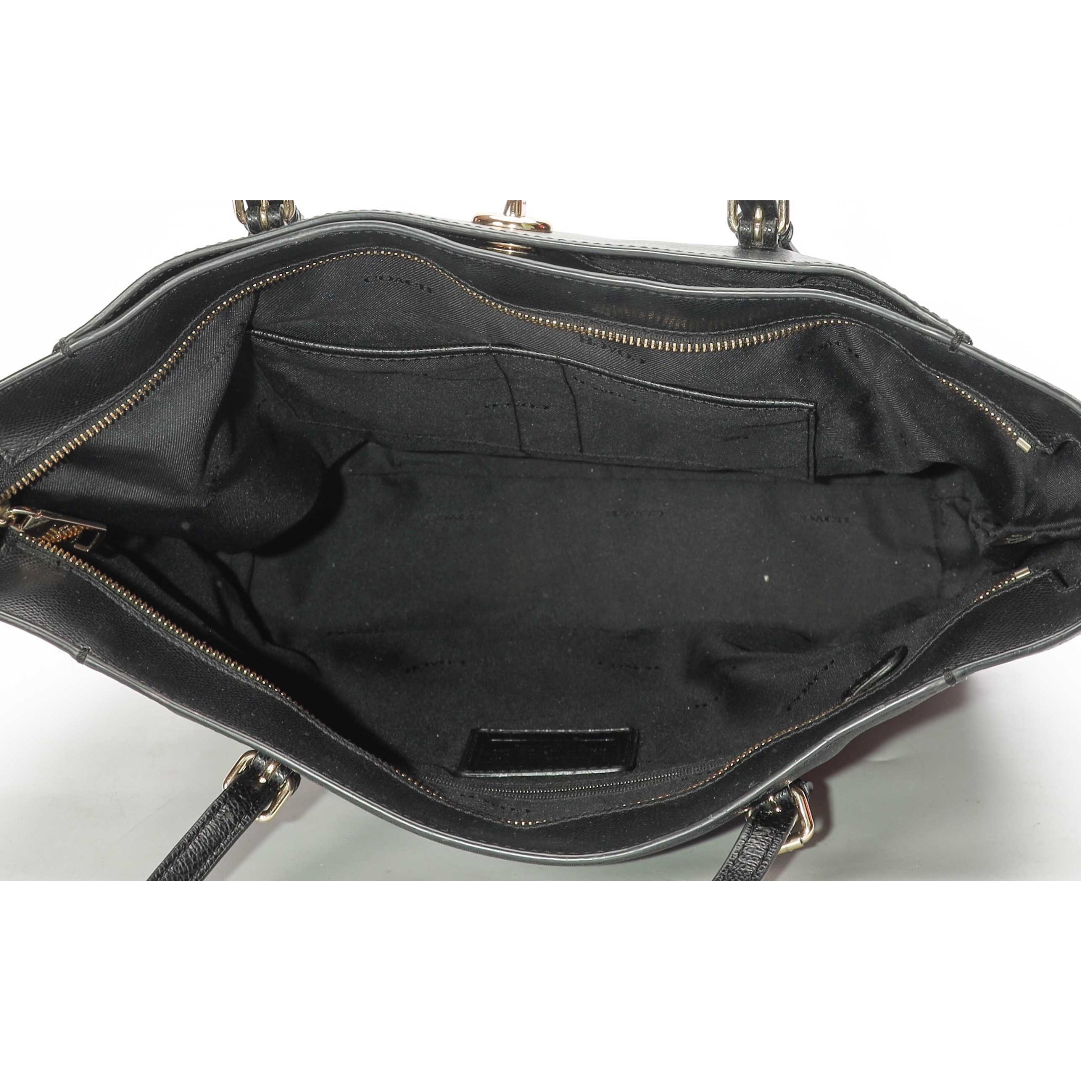 Coach Black Turnlock Tote
