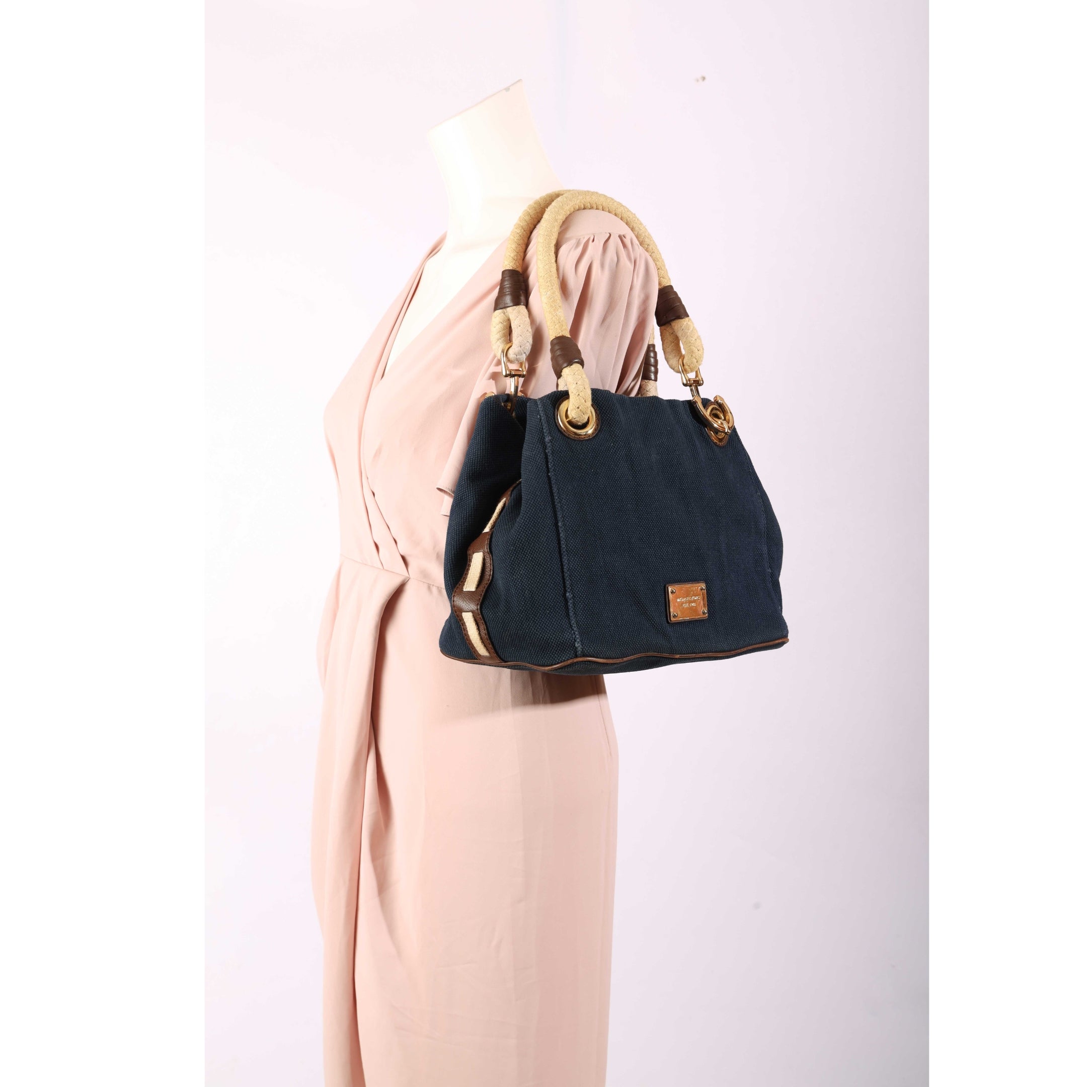 Michael Kors Navy Blue Marina Anchor Grab Tote