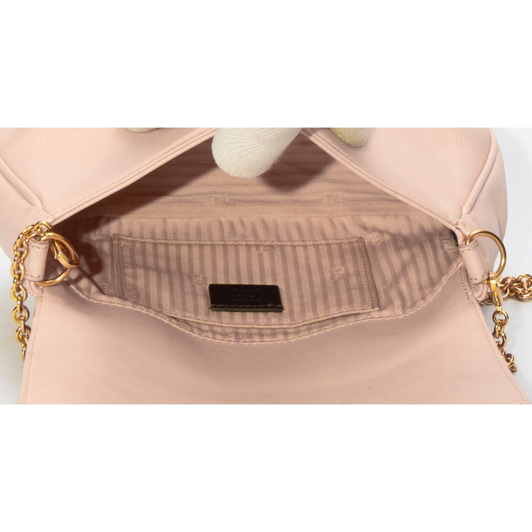 Fendi Leather Fendista Pochette Crossbody Bag