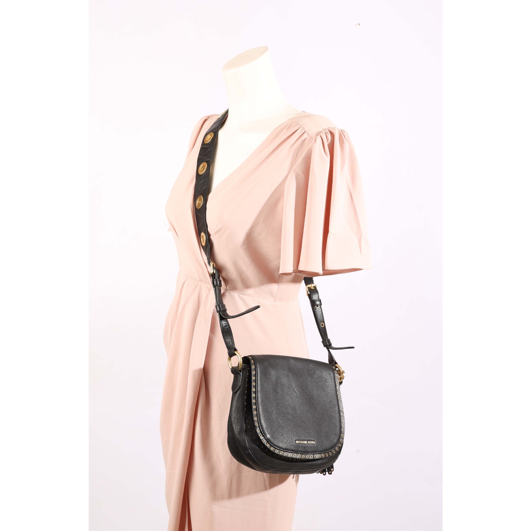 Michael Kors Brooklyn Black Saddlebag