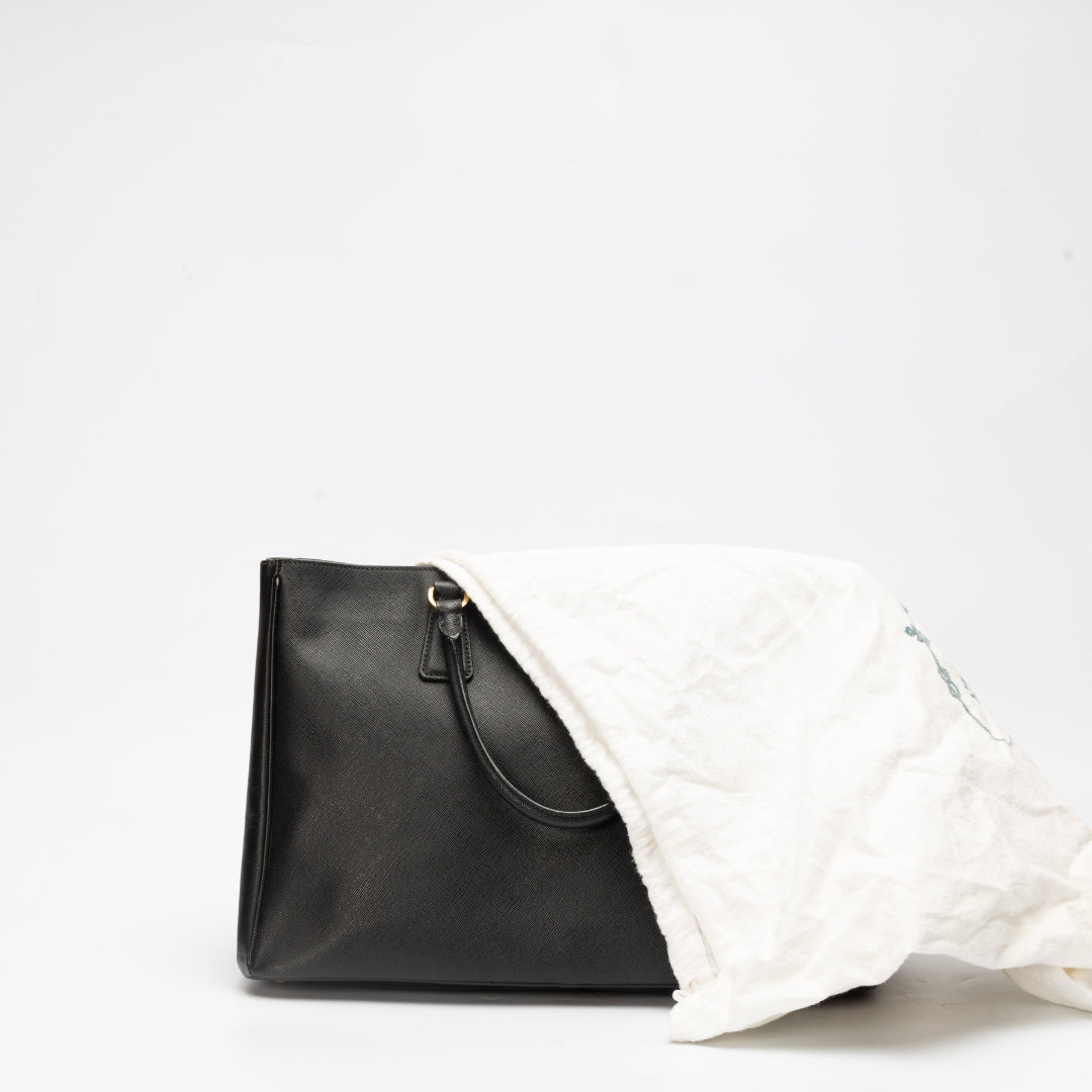 Prada Black Saffiano Lux Leather Medium Tote