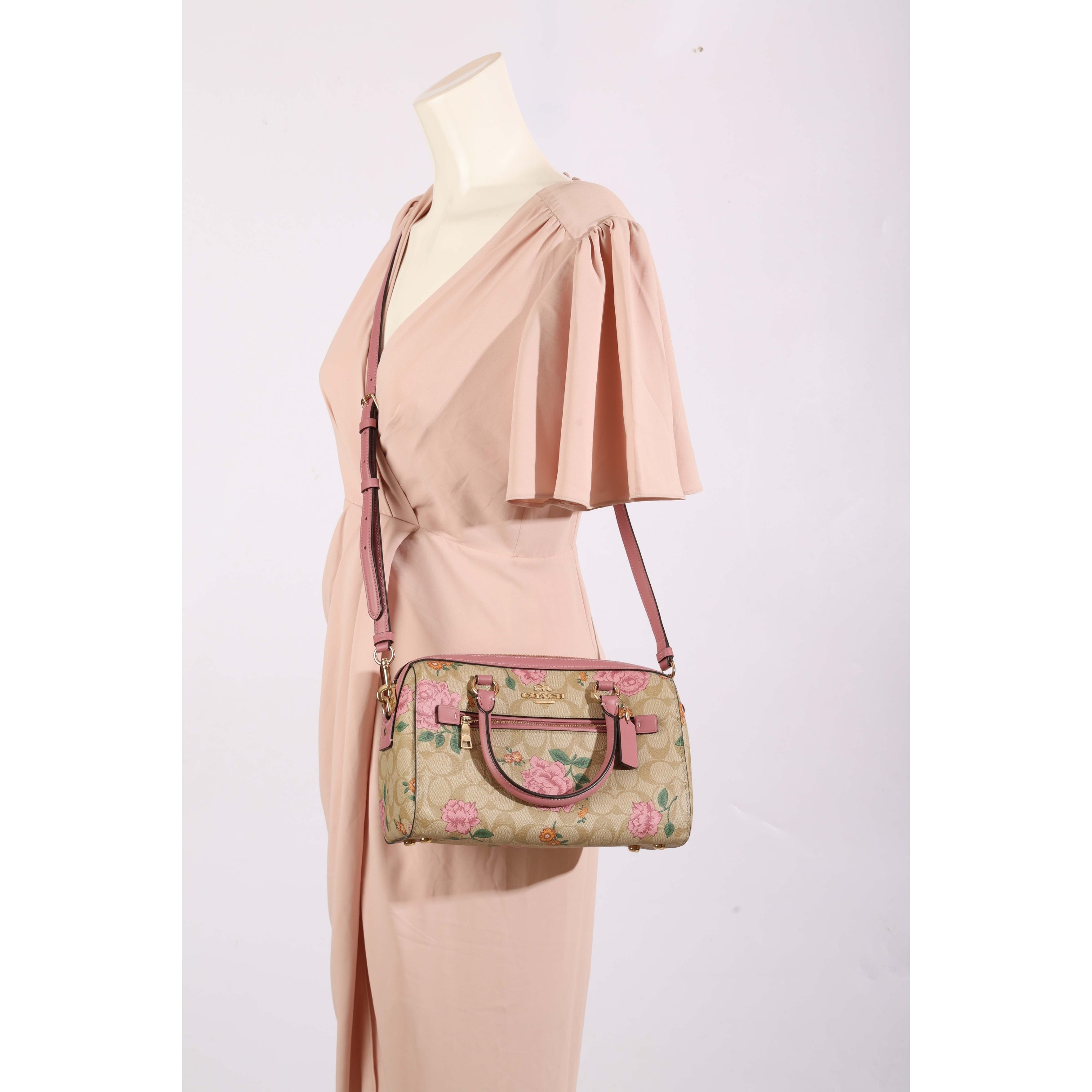 Coach Rowan Signature Canvas Rose Satchel