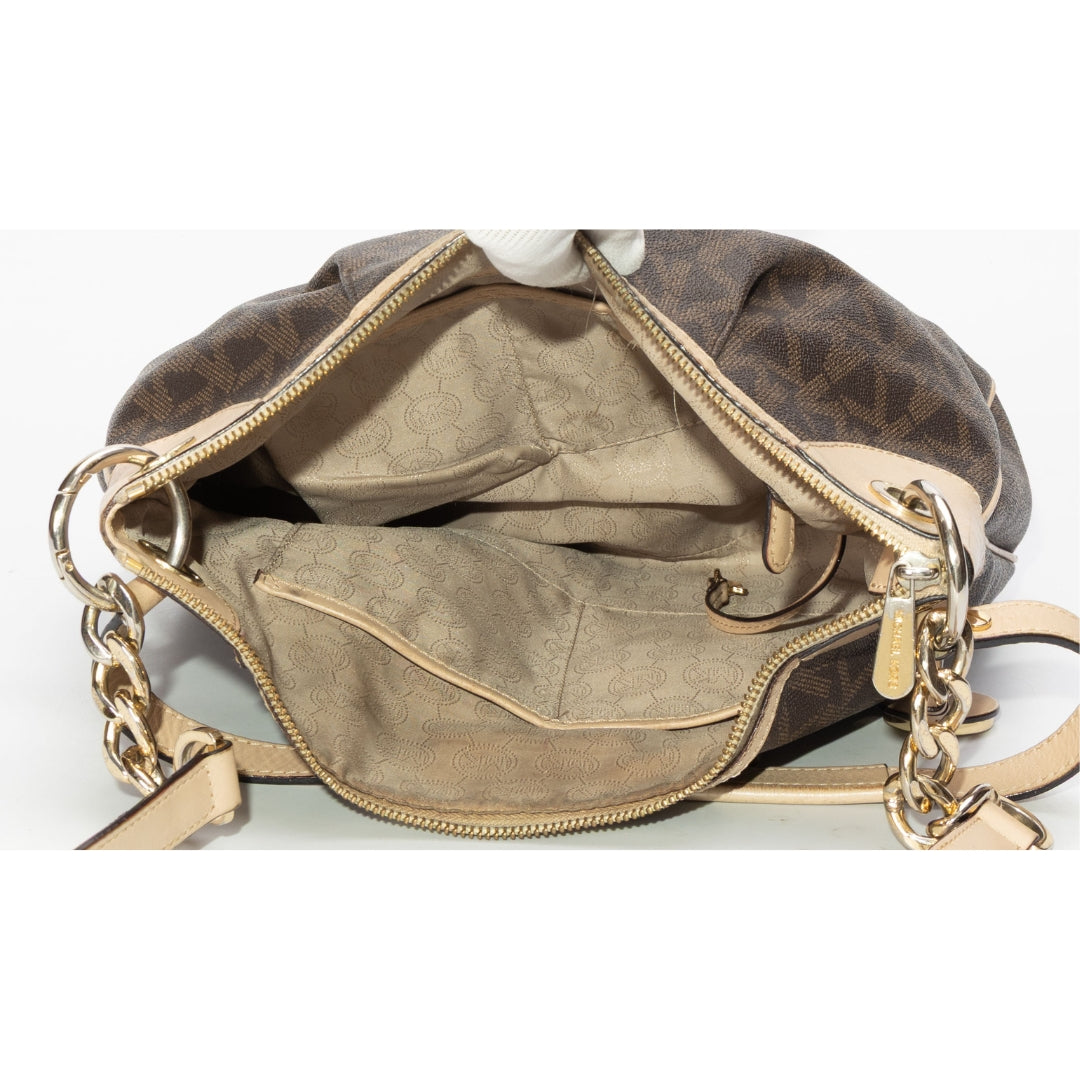 Michael Kors Jet Set Signature Trim Hobo Bag
